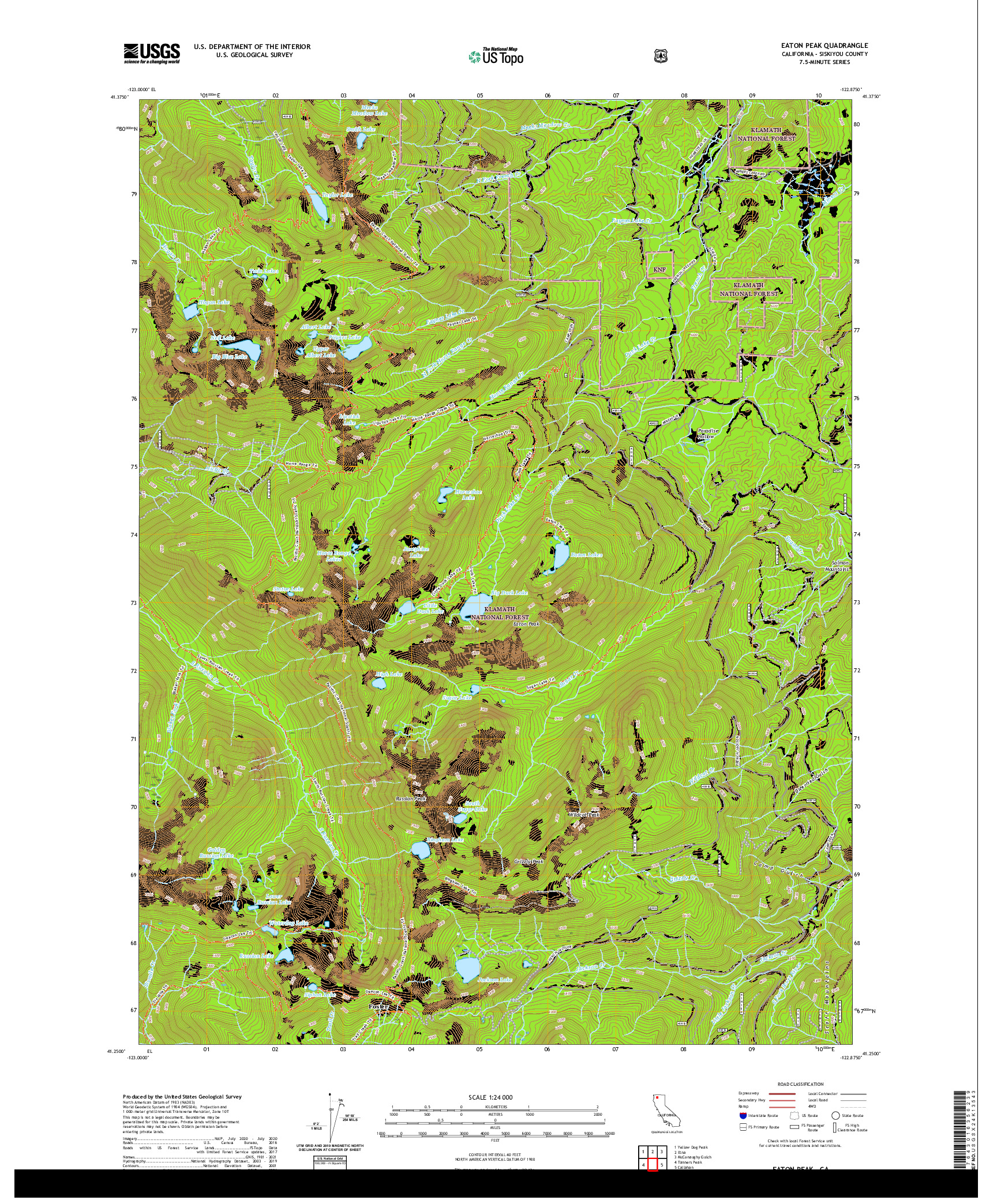 US TOPO 7.5-MINUTE MAP FOR EATON PEAK, CA