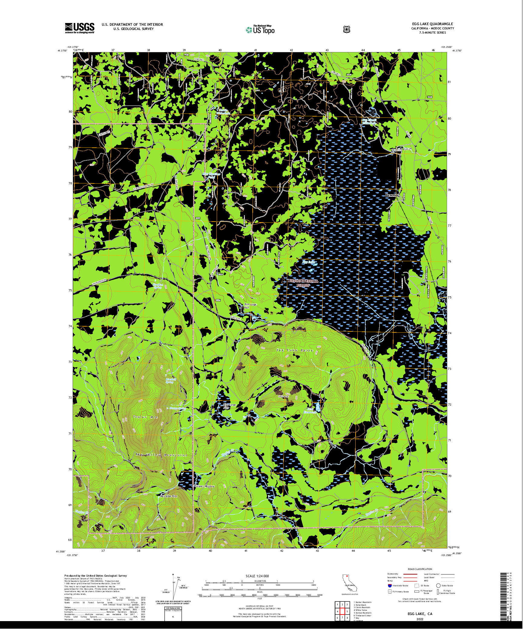 US TOPO 7.5-MINUTE MAP FOR EGG LAKE, CA