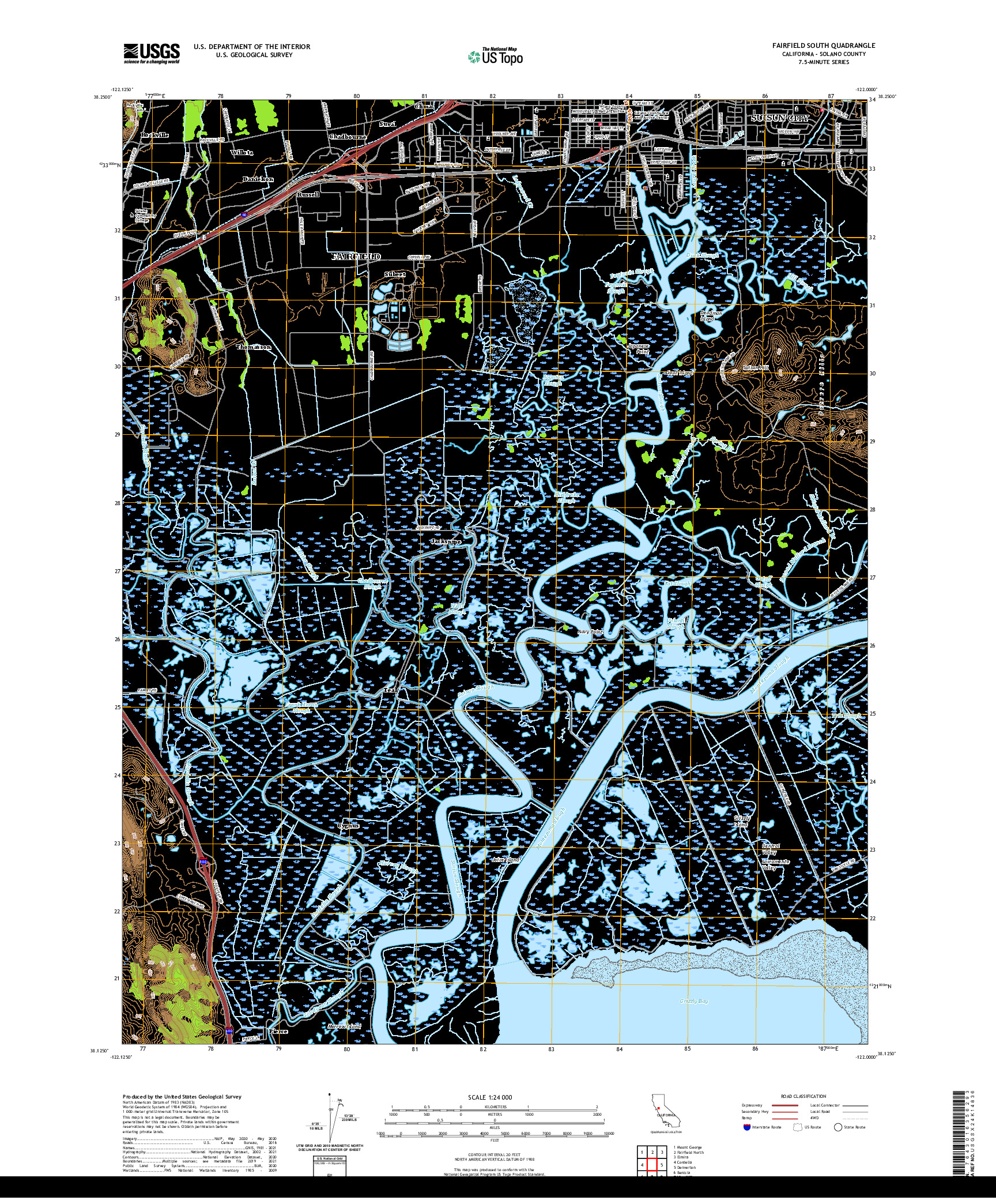 US TOPO 7.5-MINUTE MAP FOR FAIRFIELD SOUTH, CA