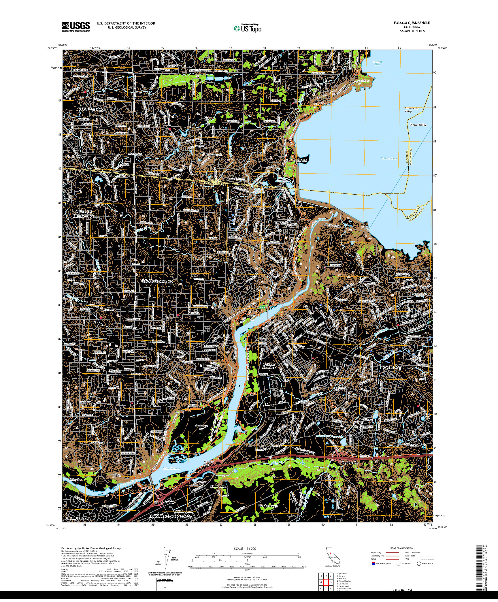 US TOPO 7.5-MINUTE MAP FOR FOLSOM, CA