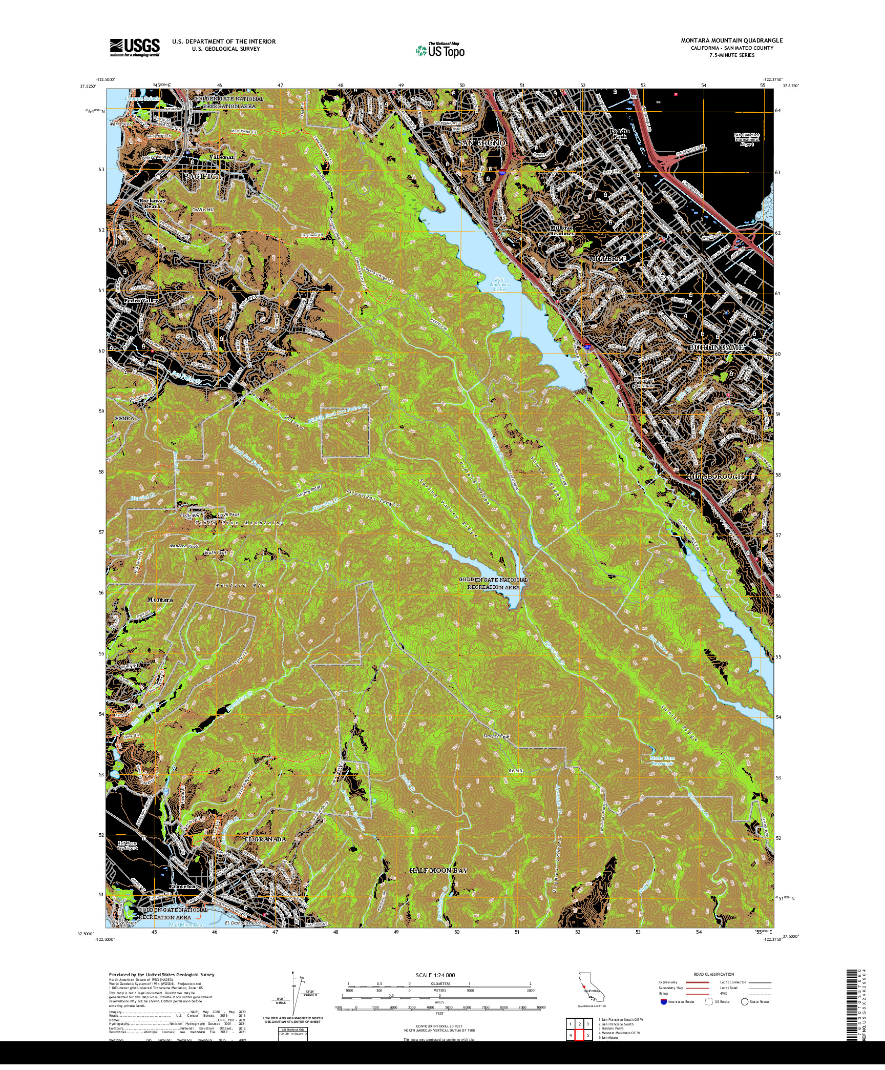 US TOPO 7.5-MINUTE MAP FOR MONTARA MOUNTAIN, CA