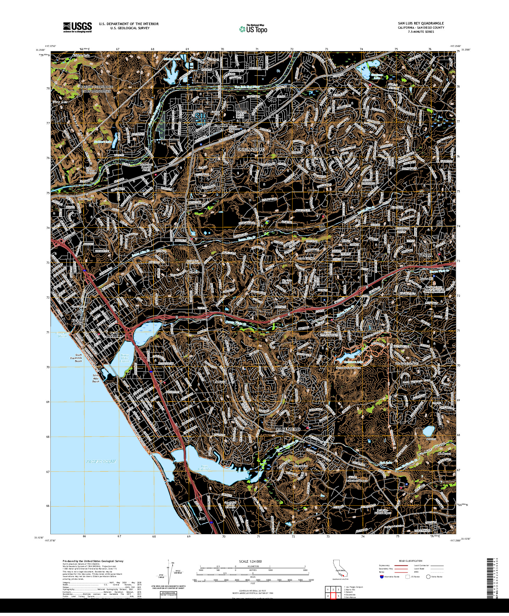 US TOPO 7.5-MINUTE MAP FOR SAN LUIS REY, CA