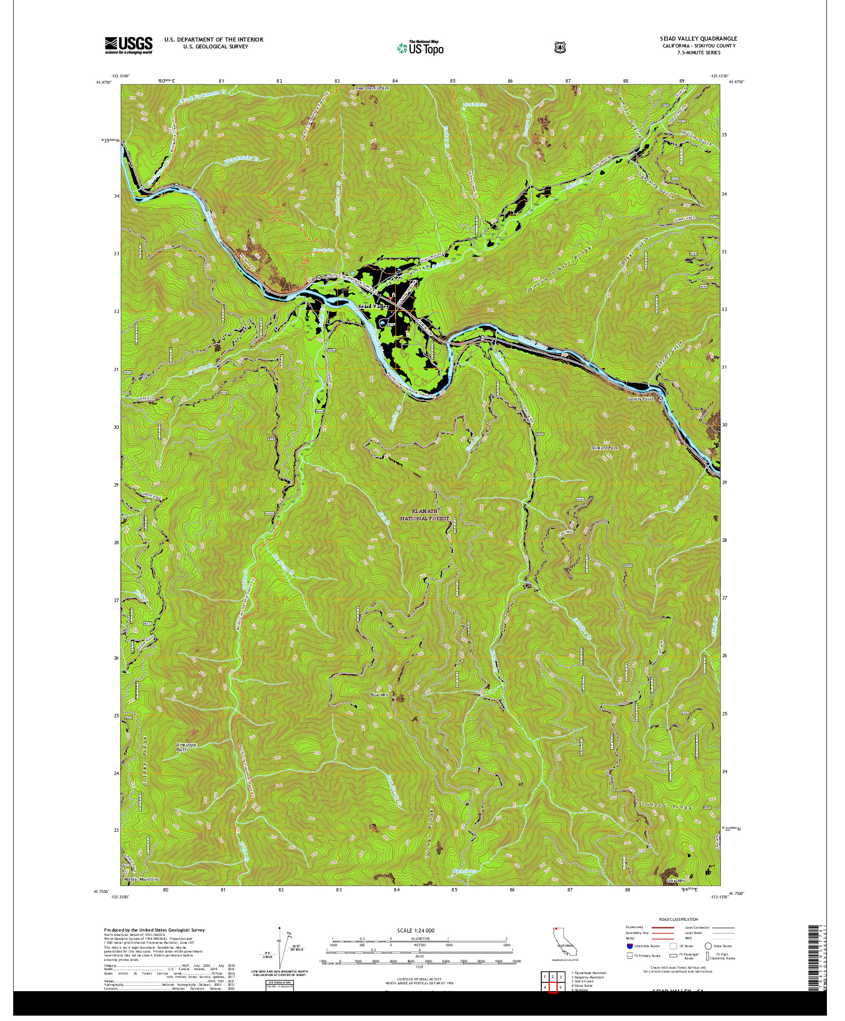 US TOPO 7.5-MINUTE MAP FOR SEIAD VALLEY, CA