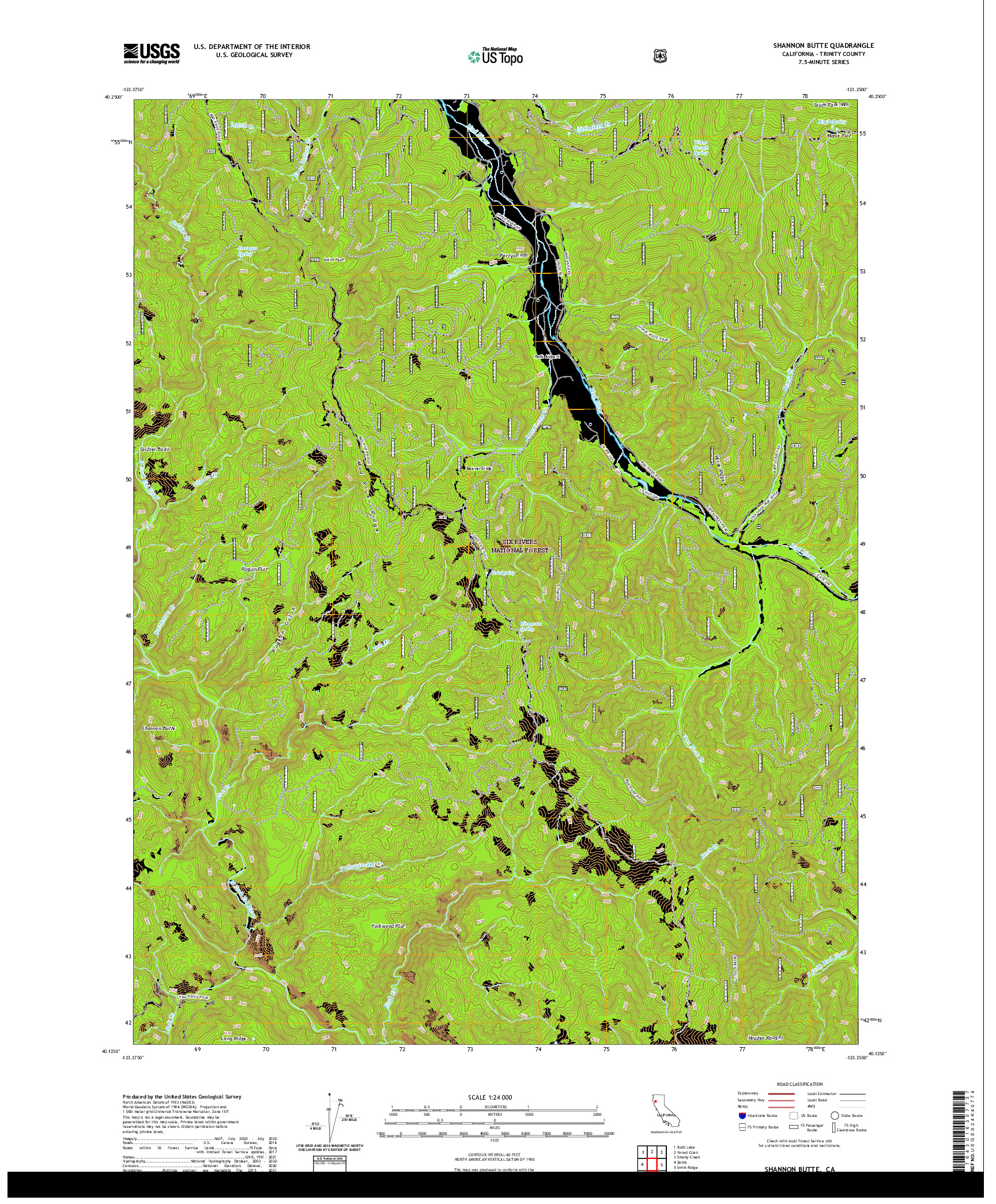 US TOPO 7.5-MINUTE MAP FOR SHANNON BUTTE, CA