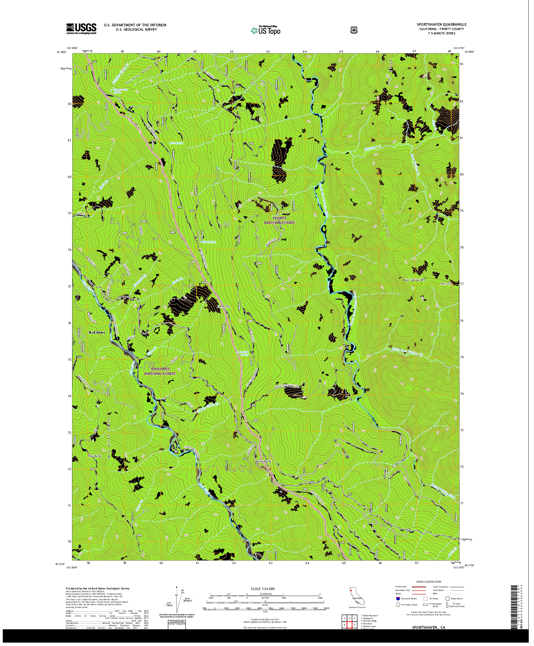 US TOPO 7.5-MINUTE MAP FOR SPORTSHAVEN, CA