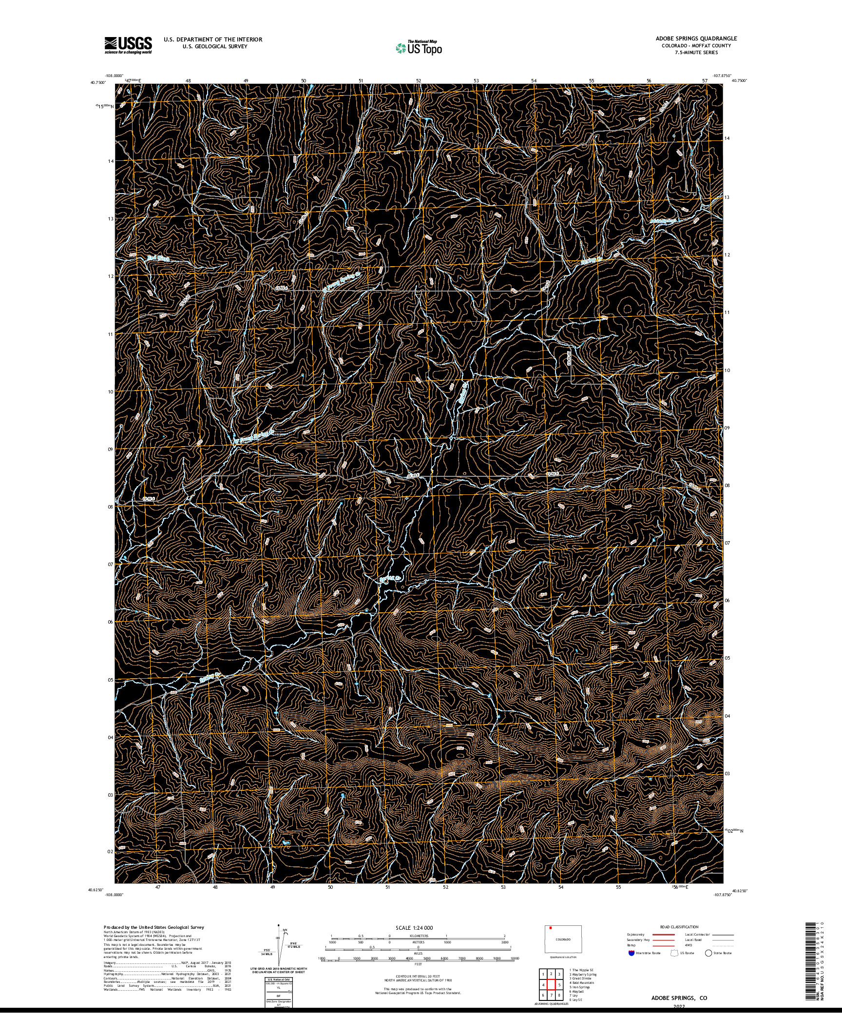 US TOPO 7.5-MINUTE MAP FOR ADOBE SPRINGS, CO