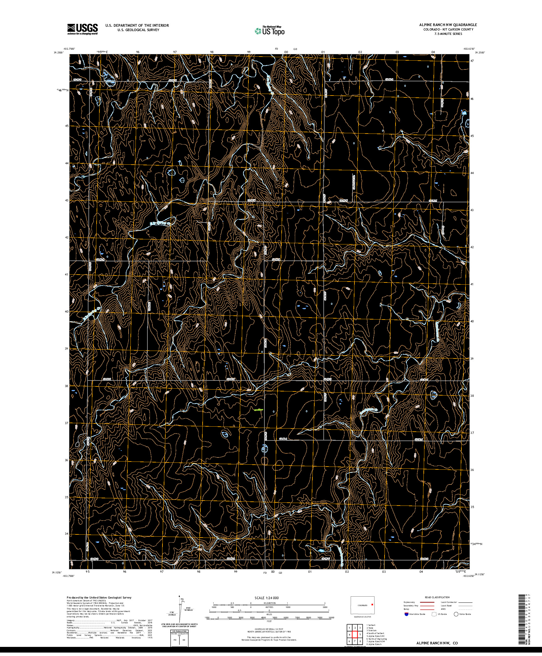 US TOPO 7.5-MINUTE MAP FOR ALPINE RANCH NW, CO