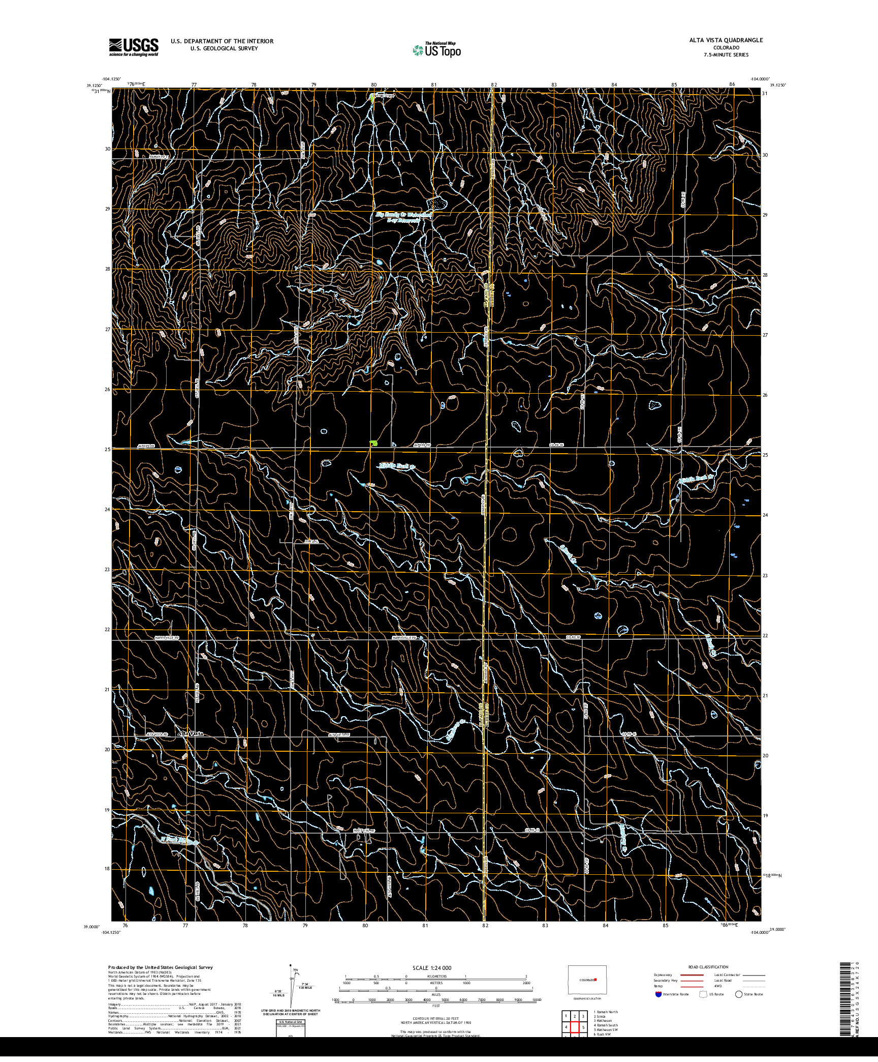 US TOPO 7.5-MINUTE MAP FOR ALTA VISTA, CO