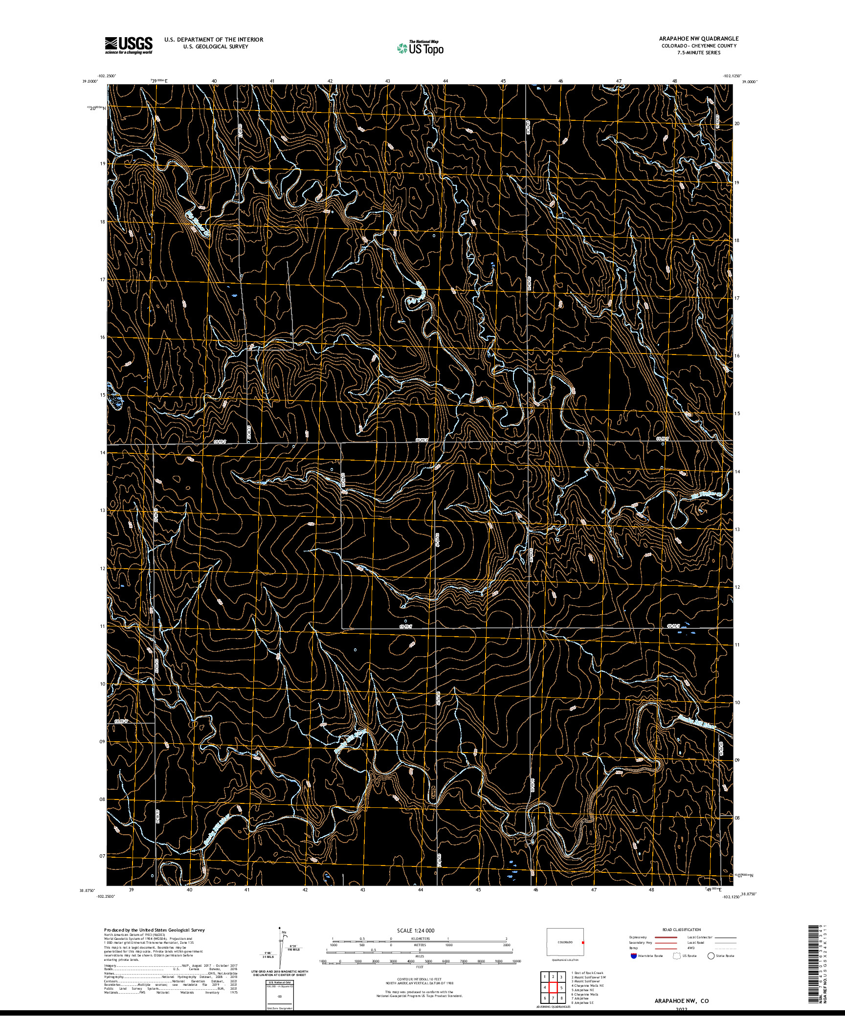 US TOPO 7.5-MINUTE MAP FOR ARAPAHOE NW, CO