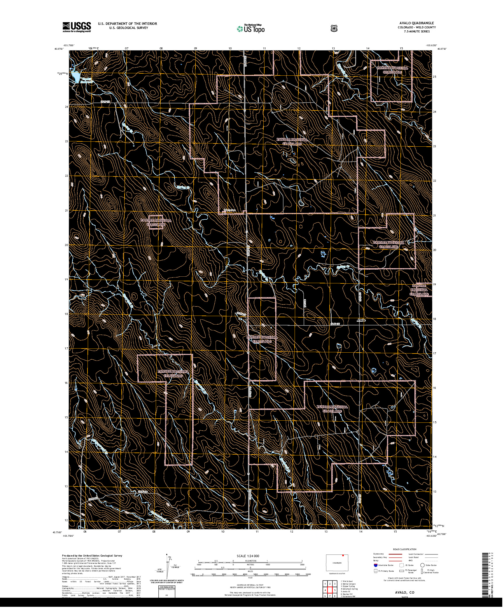 US TOPO 7.5-MINUTE MAP FOR AVALO, CO