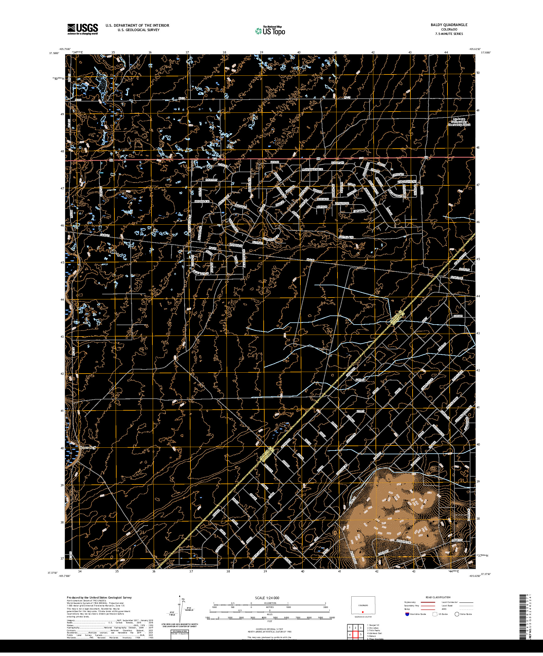 US TOPO 7.5-MINUTE MAP FOR BALDY, CO