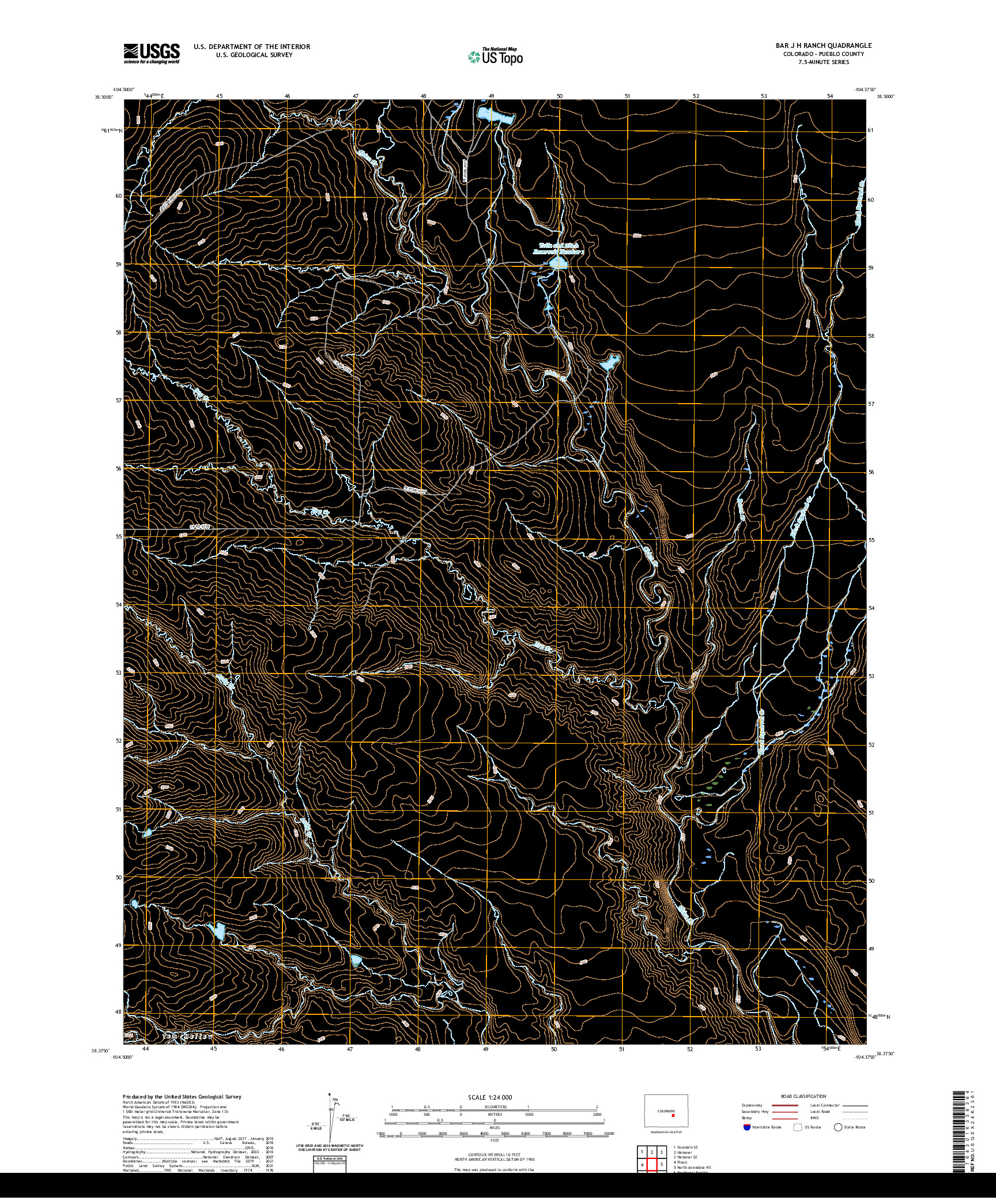 US TOPO 7.5-MINUTE MAP FOR BAR J H RANCH, CO