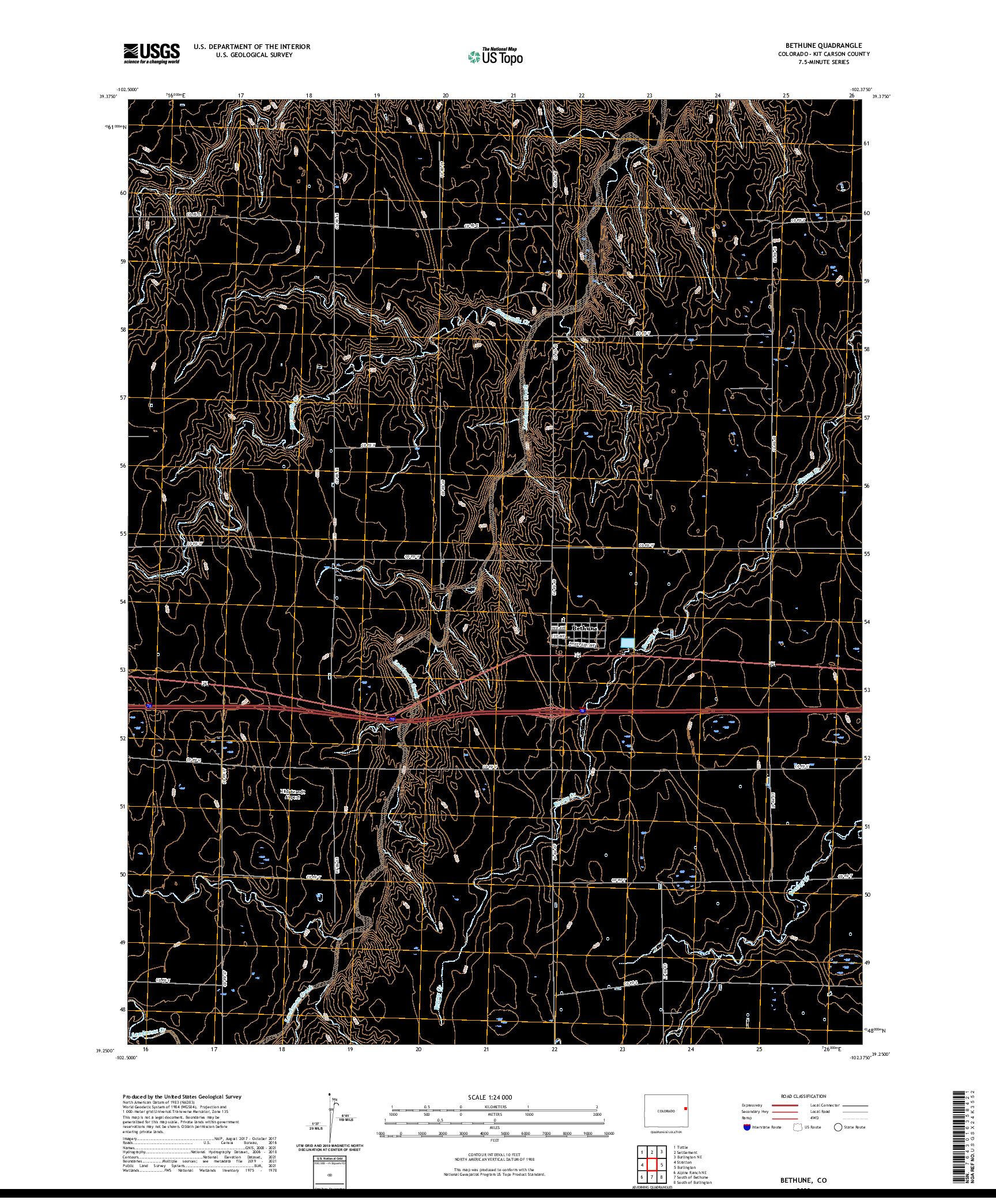 US TOPO 7.5-MINUTE MAP FOR BETHUNE, CO