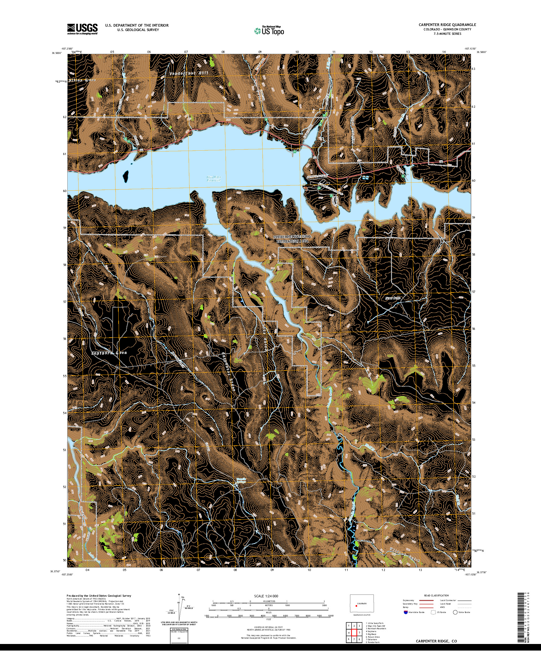 US TOPO 7.5-MINUTE MAP FOR CARPENTER RIDGE, CO