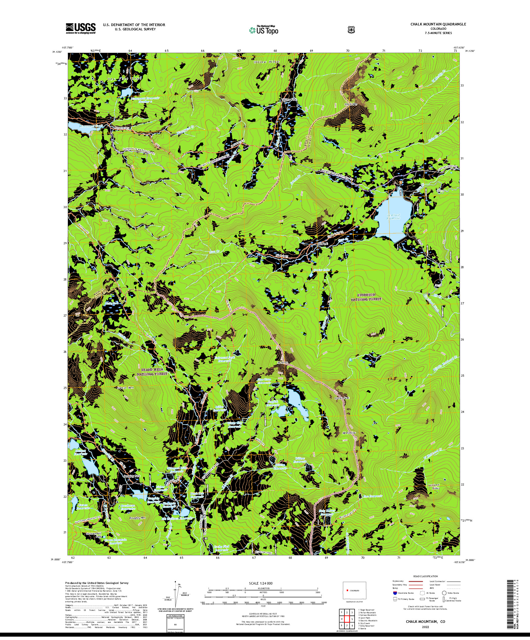 US TOPO 7.5-MINUTE MAP FOR CHALK MOUNTAIN, CO