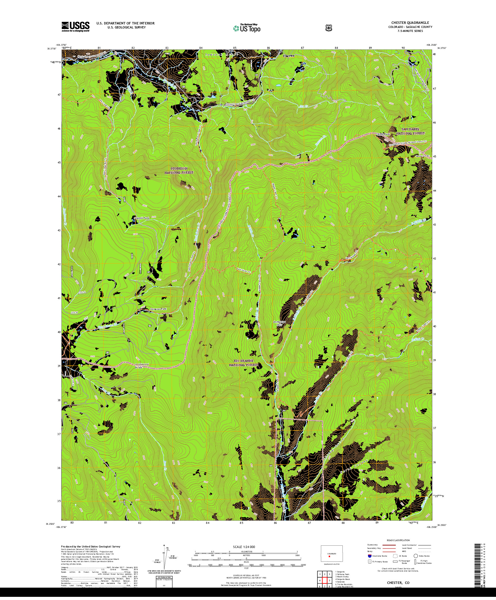 US TOPO 7.5-MINUTE MAP FOR CHESTER, CO