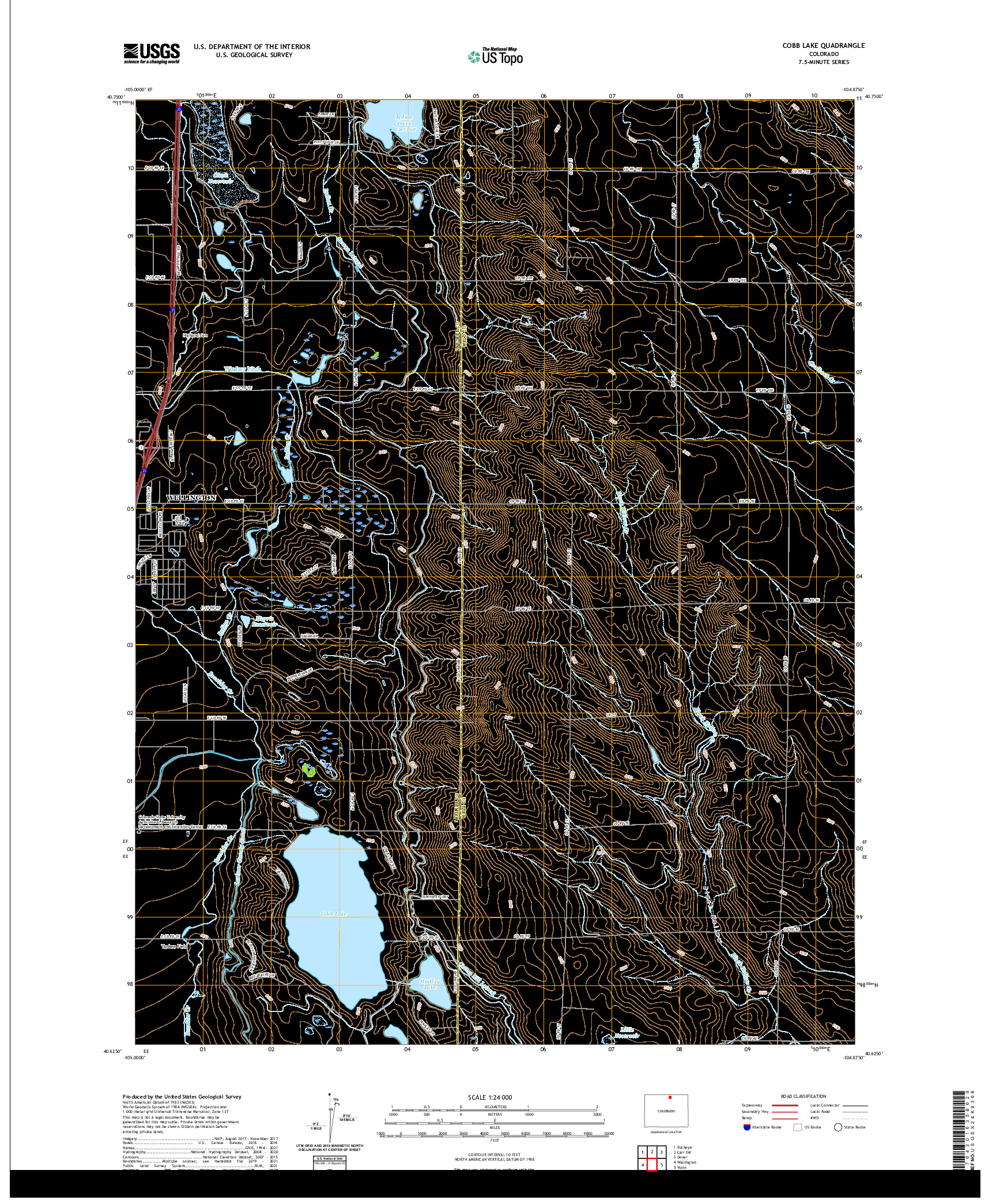 US TOPO 7.5-MINUTE MAP FOR COBB LAKE, CO