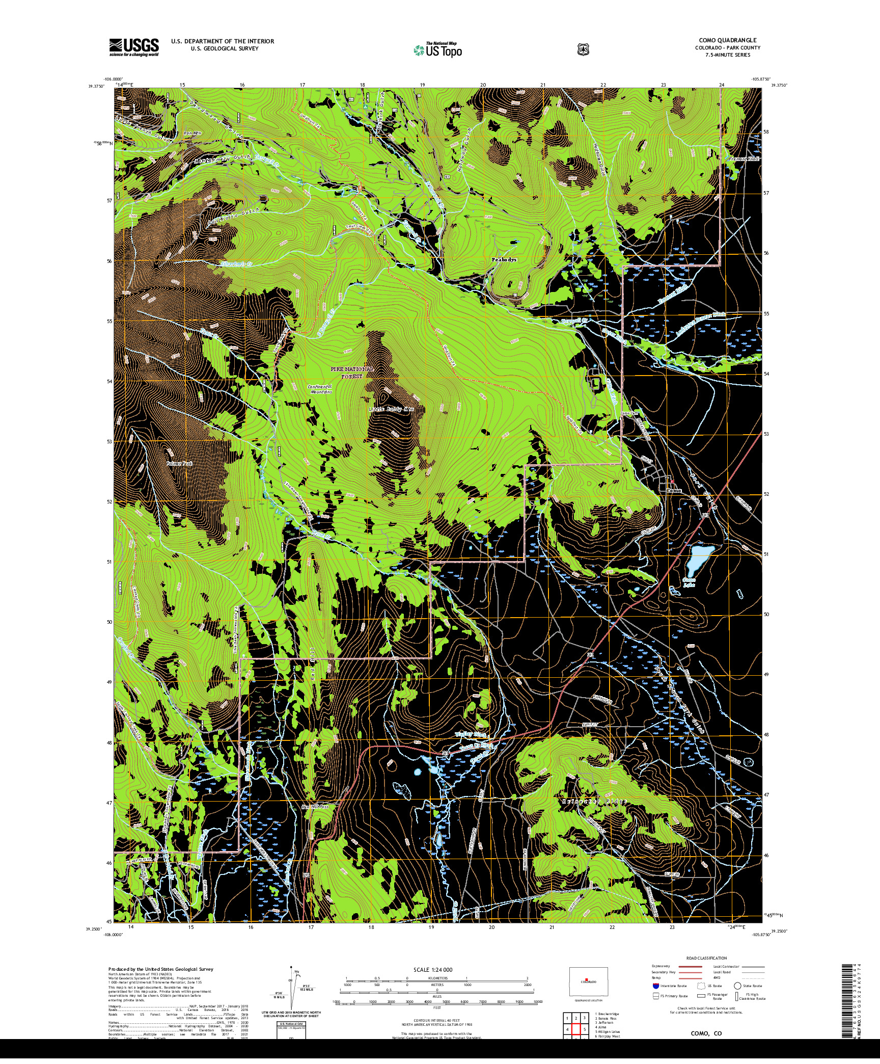 US TOPO 7.5-MINUTE MAP FOR COMO, CO