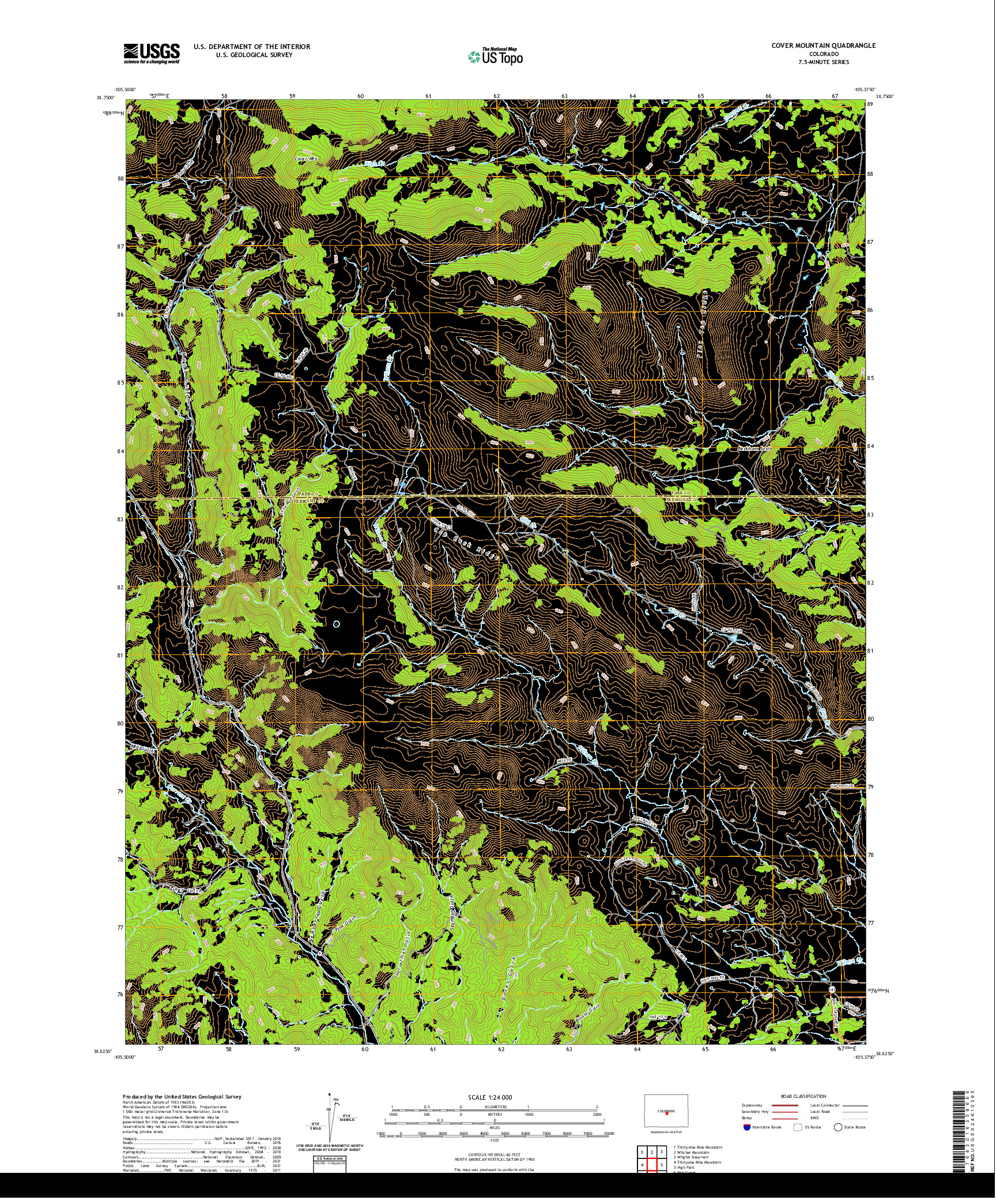 US TOPO 7.5-MINUTE MAP FOR COVER MOUNTAIN, CO