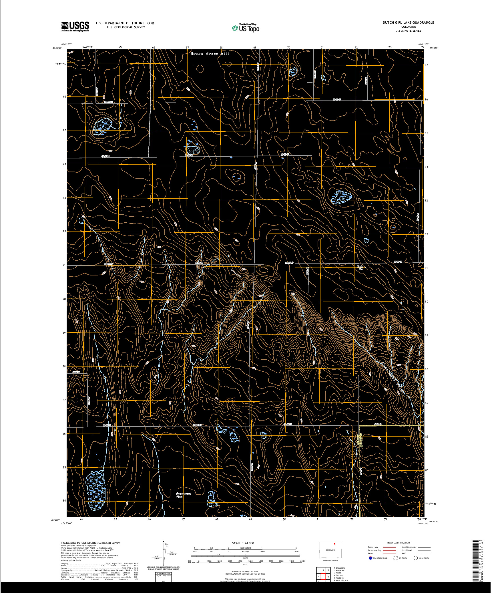 US TOPO 7.5-MINUTE MAP FOR DUTCH GIRL LAKE, CO