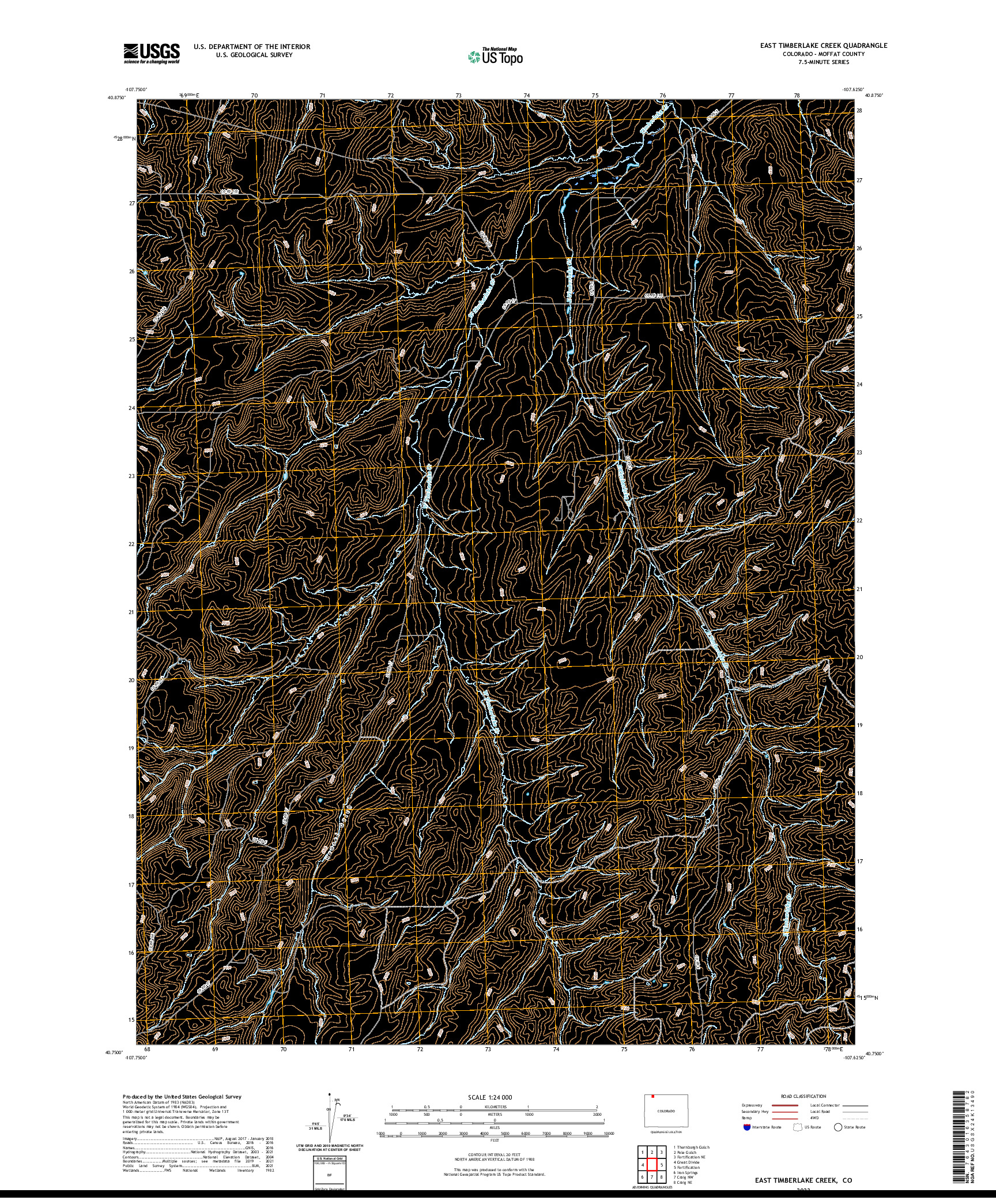 US TOPO 7.5-MINUTE MAP FOR EAST TIMBERLAKE CREEK, CO