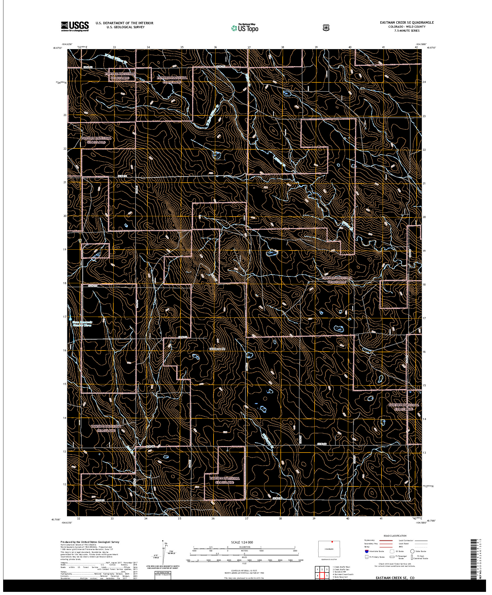 US TOPO 7.5-MINUTE MAP FOR EASTMAN CREEK SE, CO