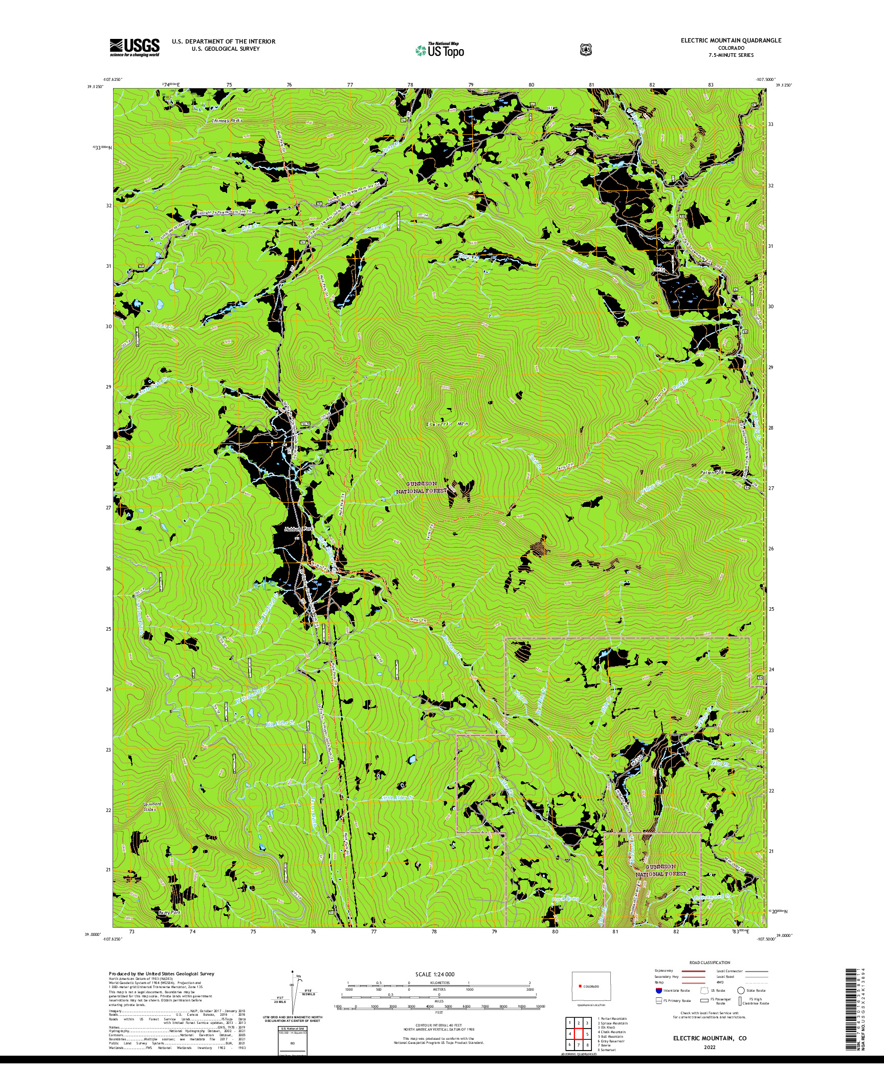 US TOPO 7.5-MINUTE MAP FOR ELECTRIC MOUNTAIN, CO