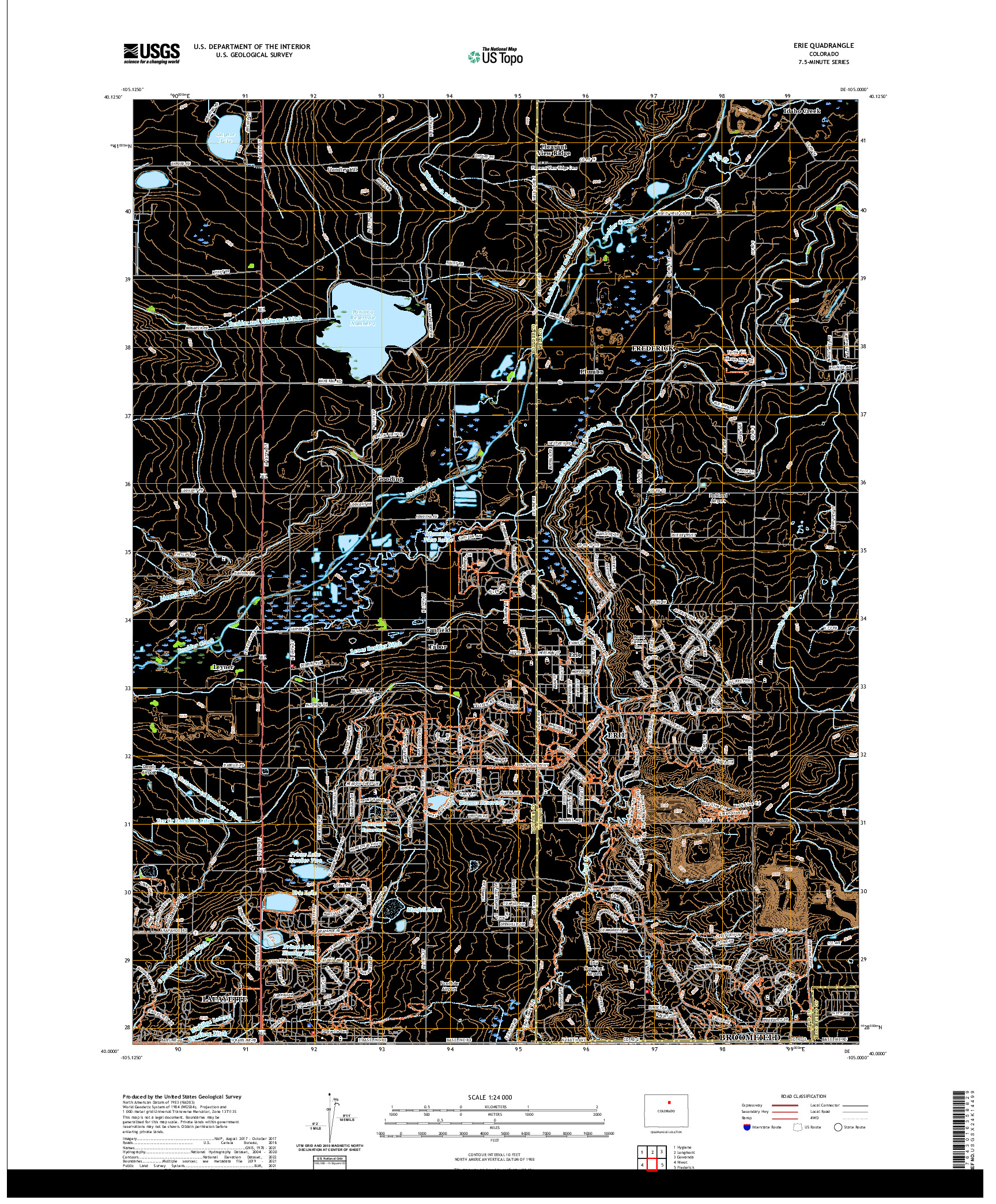 US TOPO 7.5-MINUTE MAP FOR ERIE, CO