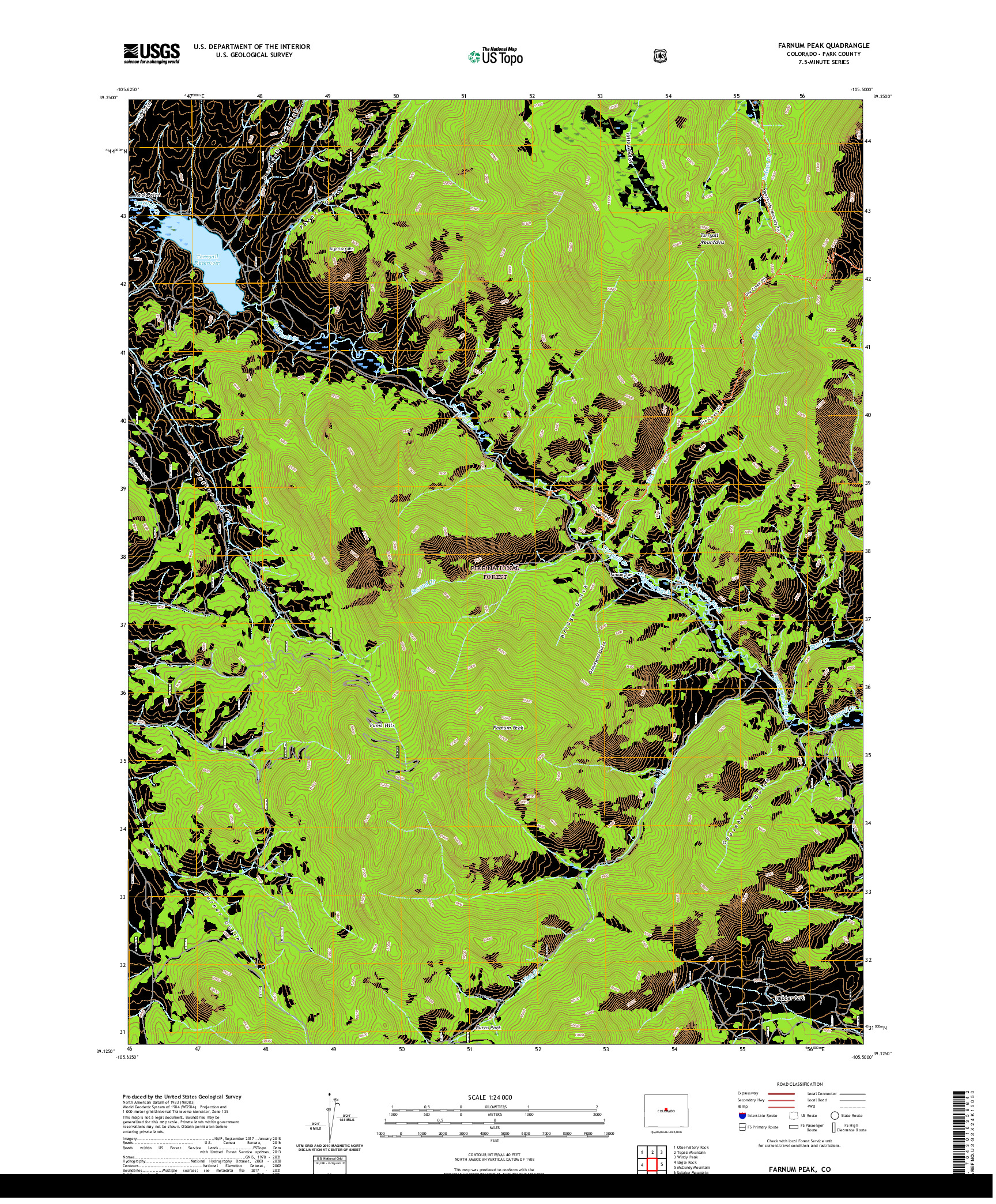 US TOPO 7.5-MINUTE MAP FOR FARNUM PEAK, CO