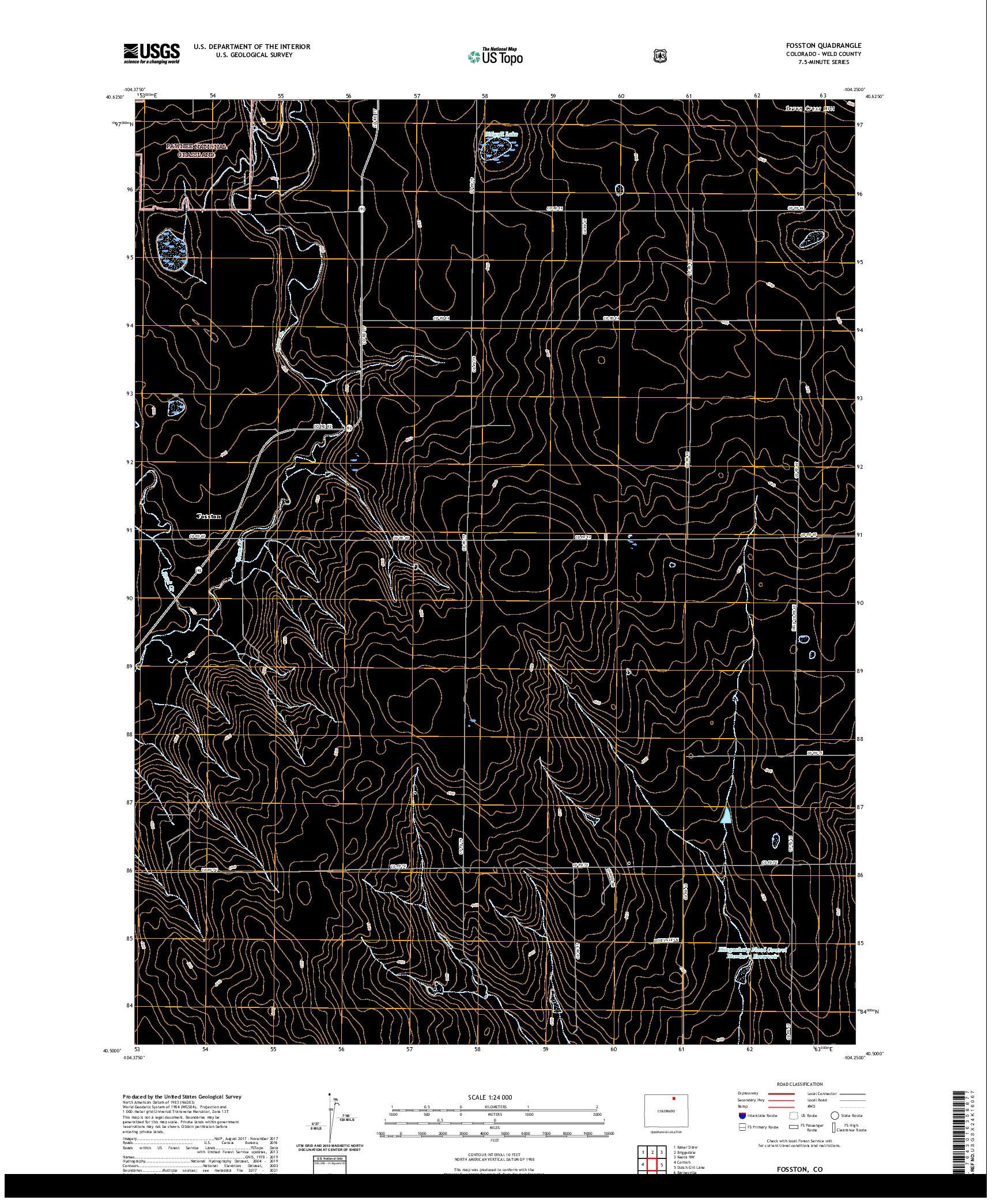 US TOPO 7.5-MINUTE MAP FOR FOSSTON, CO