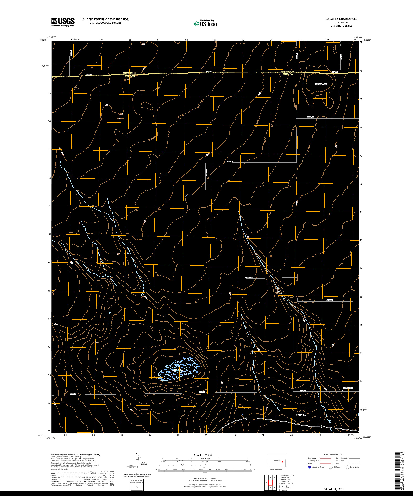 US TOPO 7.5-MINUTE MAP FOR GALATEA, CO