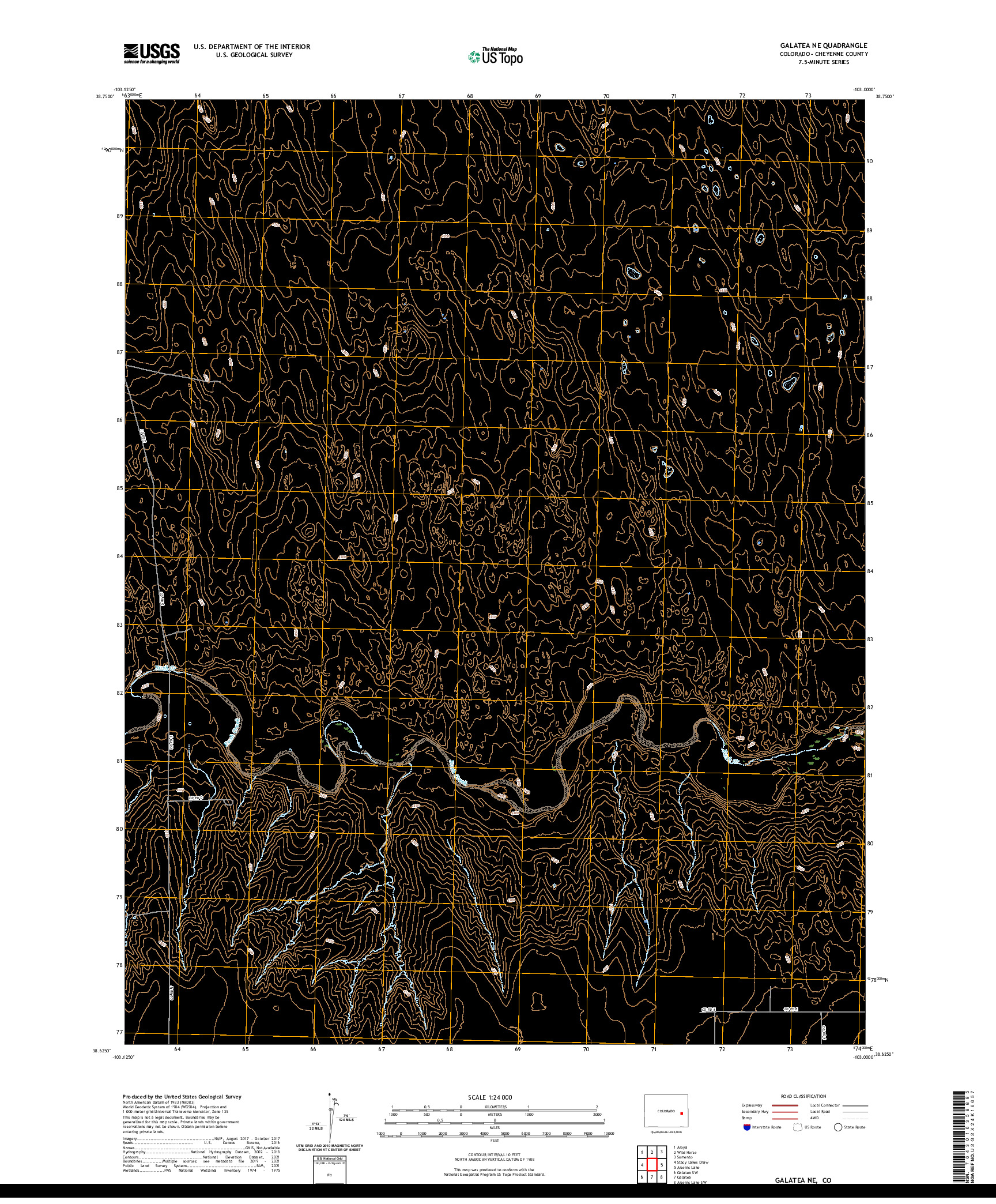 US TOPO 7.5-MINUTE MAP FOR GALATEA NE, CO