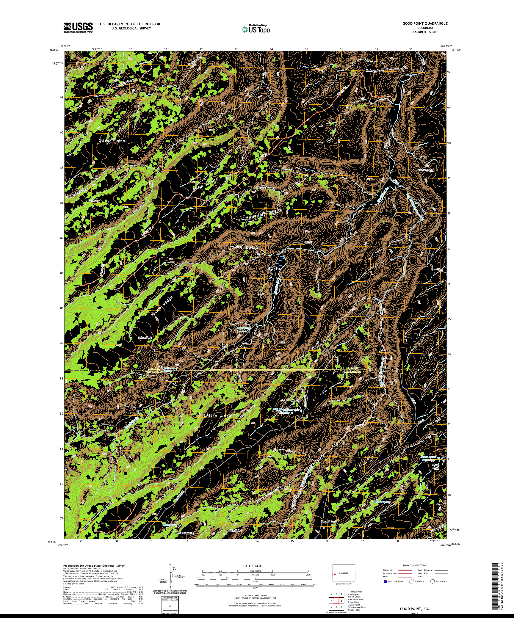 US TOPO 7.5-MINUTE MAP FOR GOOD POINT, CO