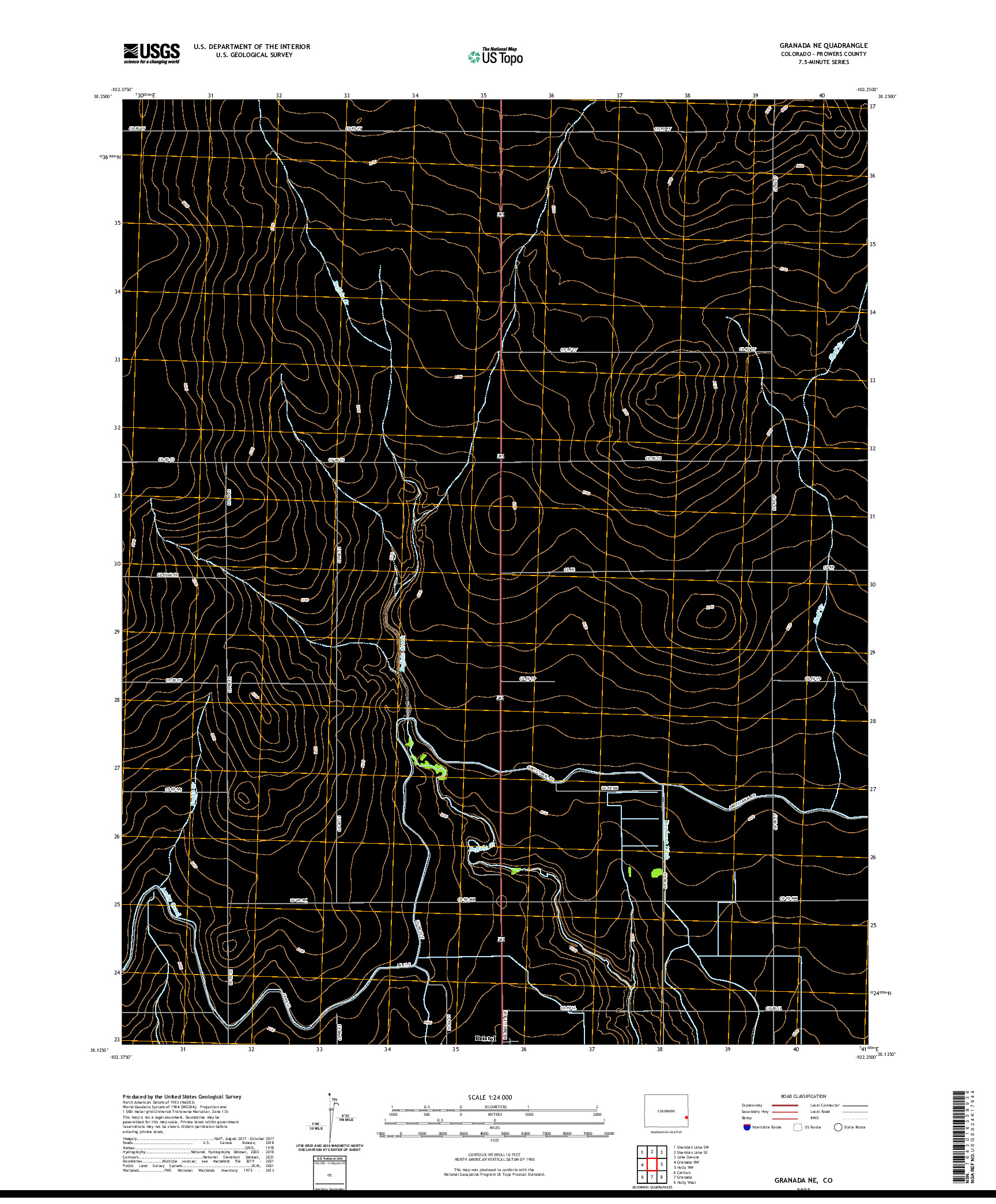 US TOPO 7.5-MINUTE MAP FOR GRANADA NE, CO