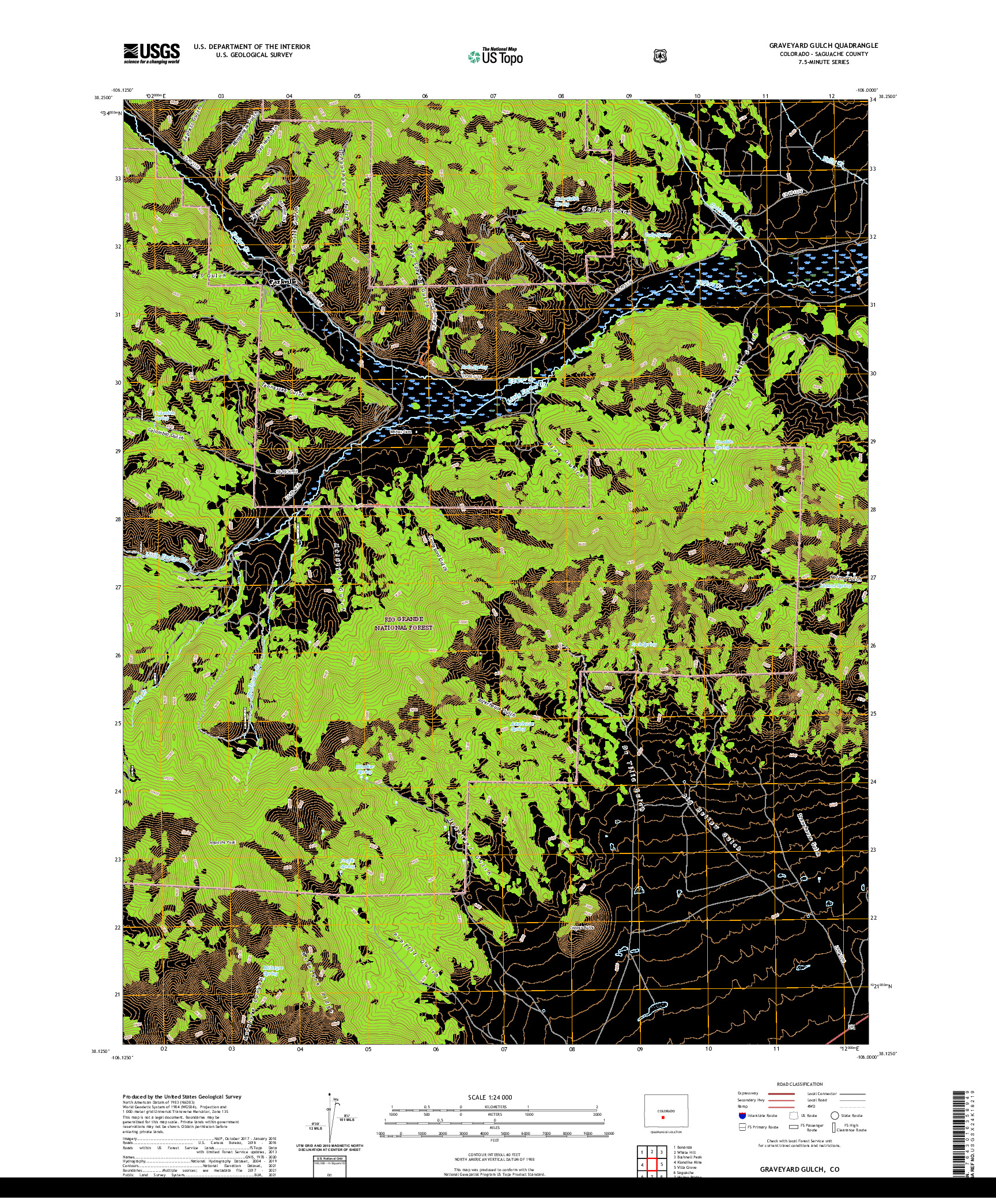 US TOPO 7.5-MINUTE MAP FOR GRAVEYARD GULCH, CO