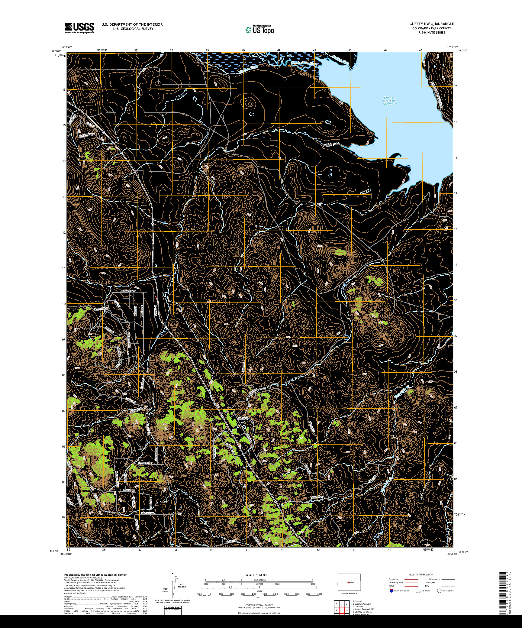 US TOPO 7.5-MINUTE MAP FOR GUFFEY NW, CO