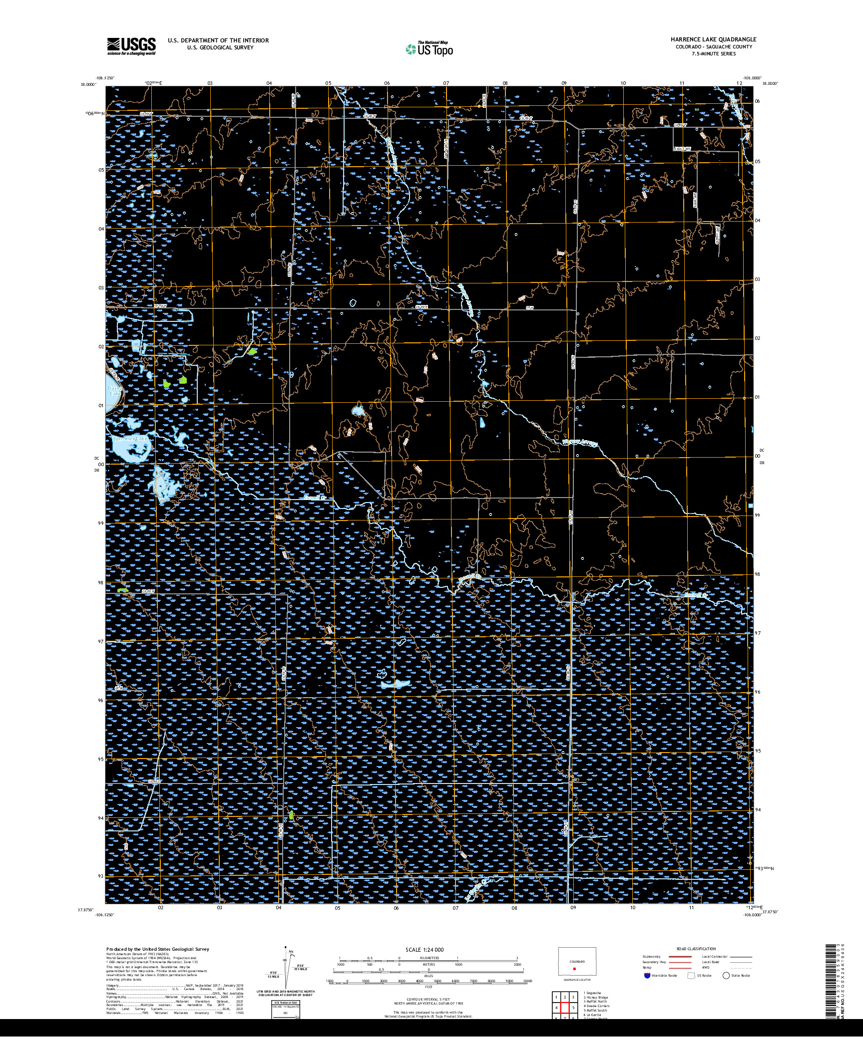 US TOPO 7.5-MINUTE MAP FOR HARRENCE LAKE, CO