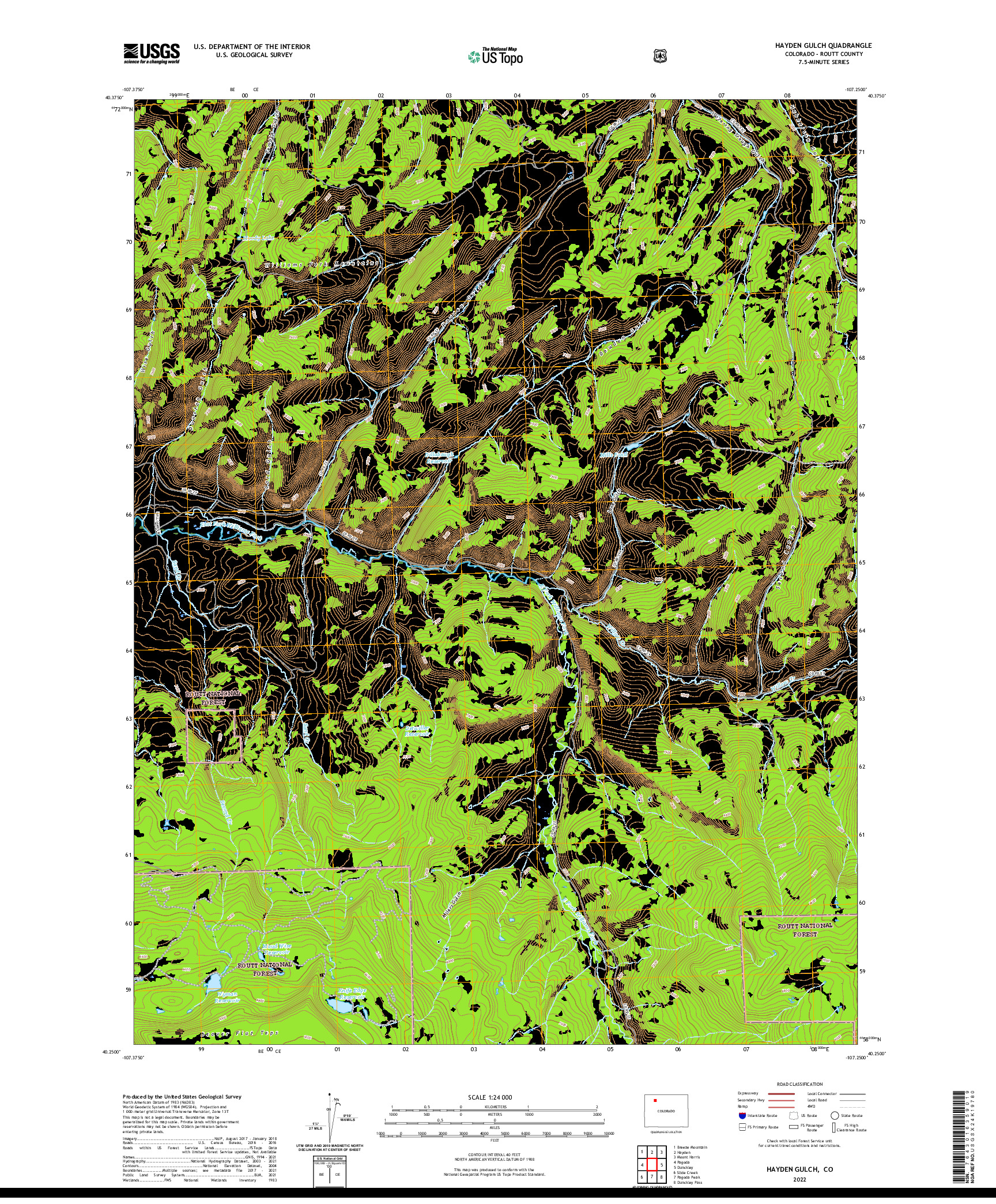 US TOPO 7.5-MINUTE MAP FOR HAYDEN GULCH, CO