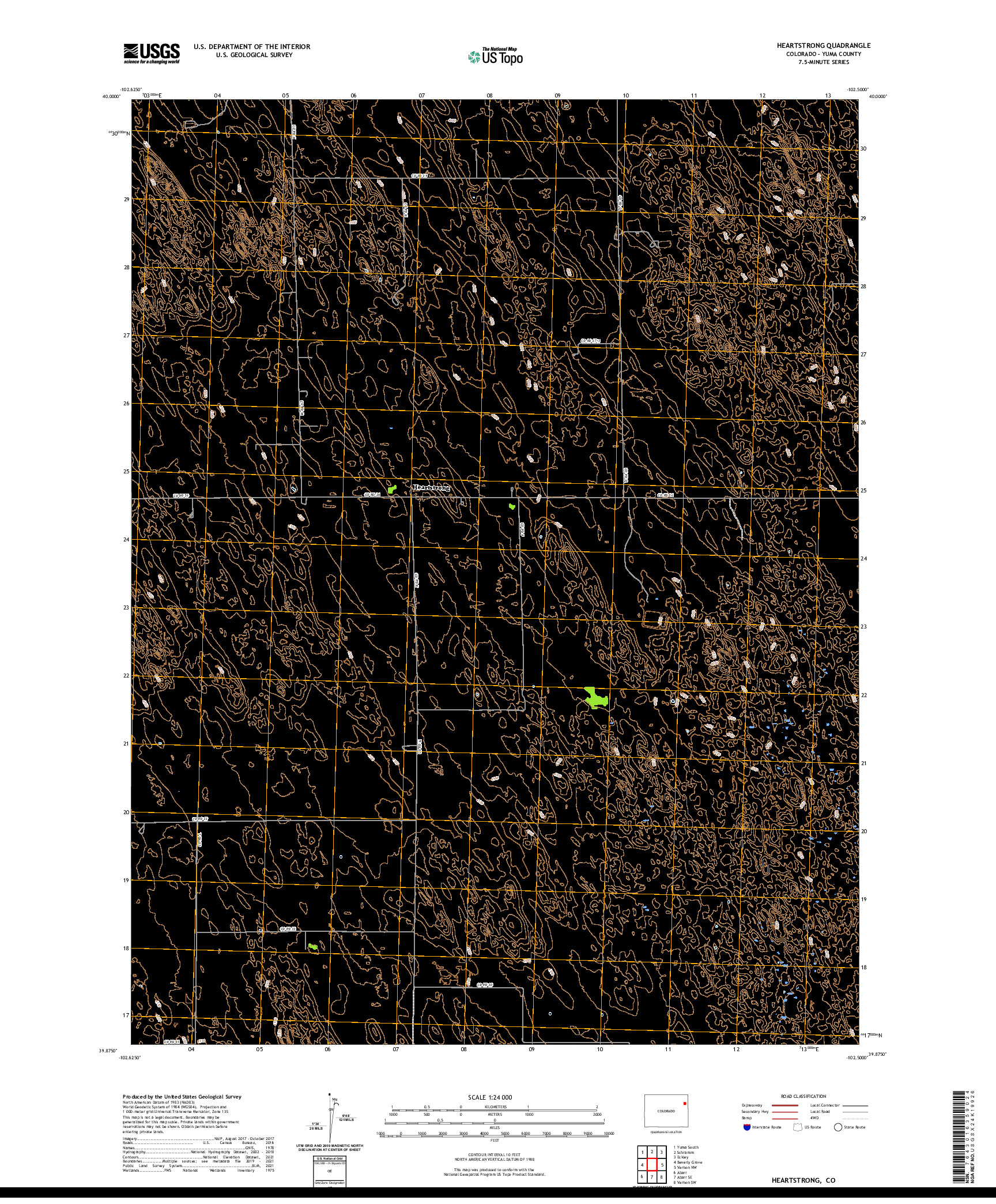 US TOPO 7.5-MINUTE MAP FOR HEARTSTRONG, CO