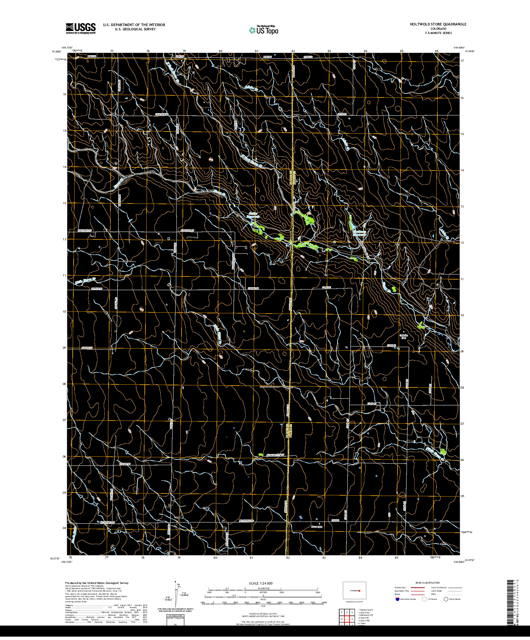 US TOPO 7.5-MINUTE MAP FOR HOLTWOLD STORE, CO