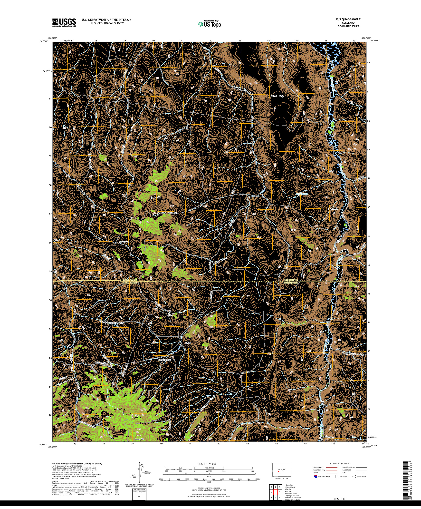 US TOPO 7.5-MINUTE MAP FOR IRIS, CO