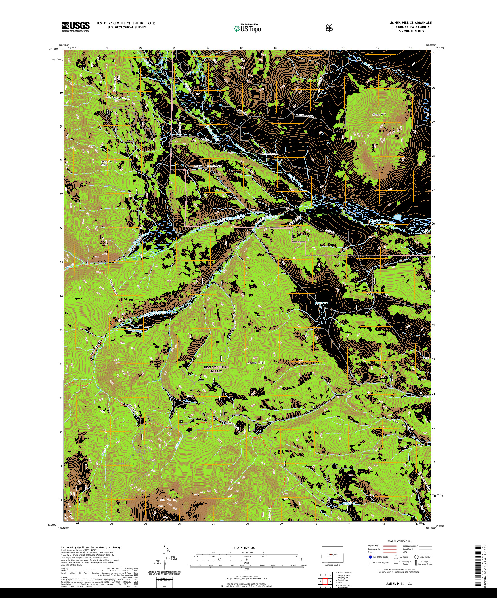 US TOPO 7.5-MINUTE MAP FOR JONES HILL, CO