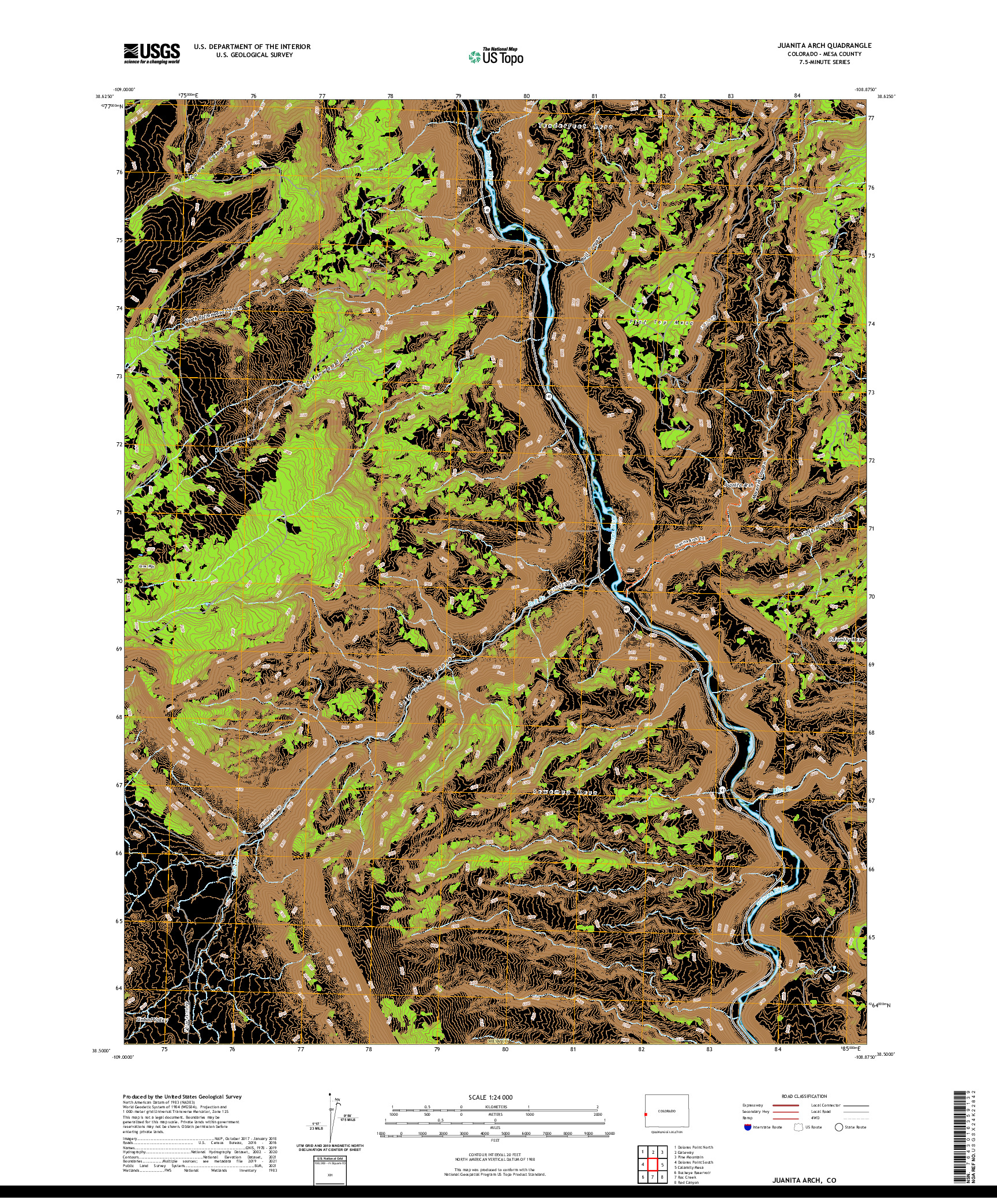 US TOPO 7.5-MINUTE MAP FOR JUANITA ARCH, CO