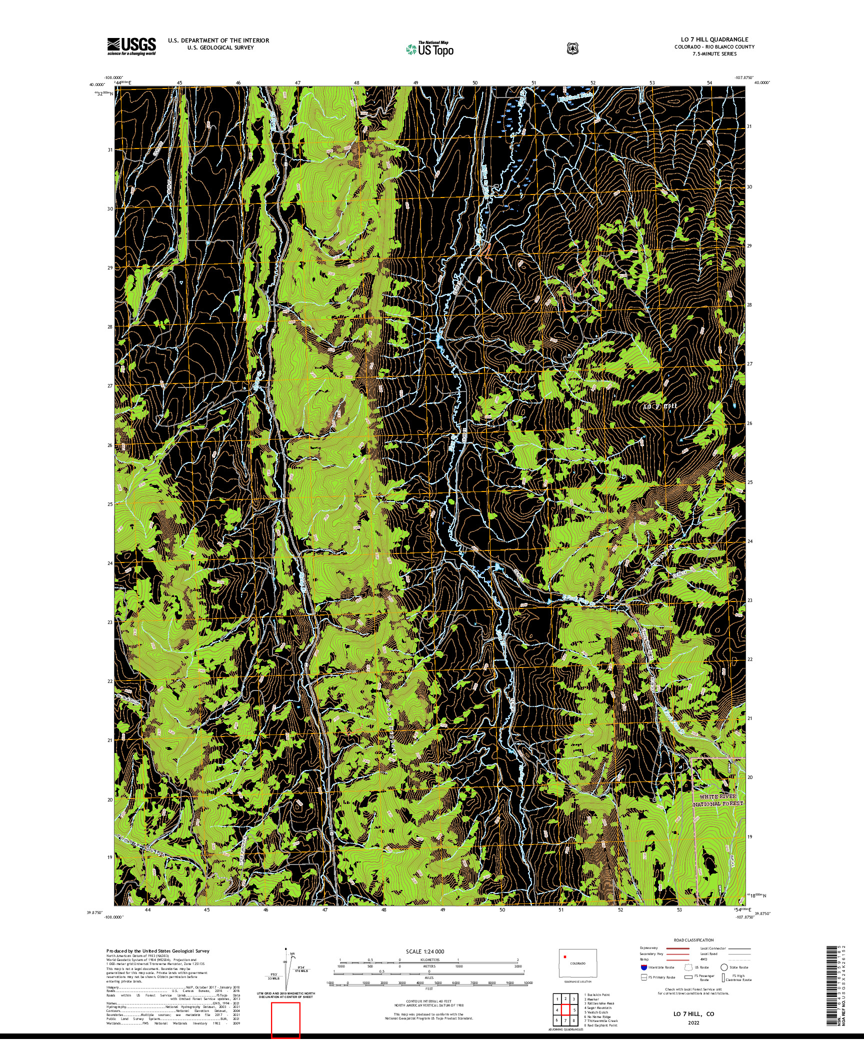 US TOPO 7.5-MINUTE MAP FOR LO 7 HILL, CO