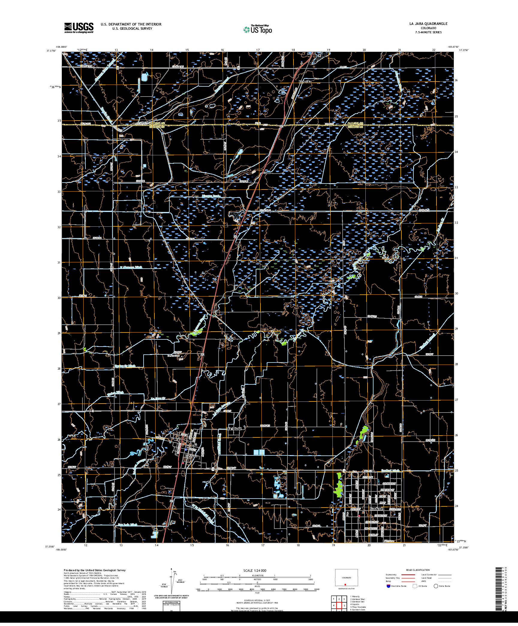 US TOPO 7.5-MINUTE MAP FOR LA JARA, CO