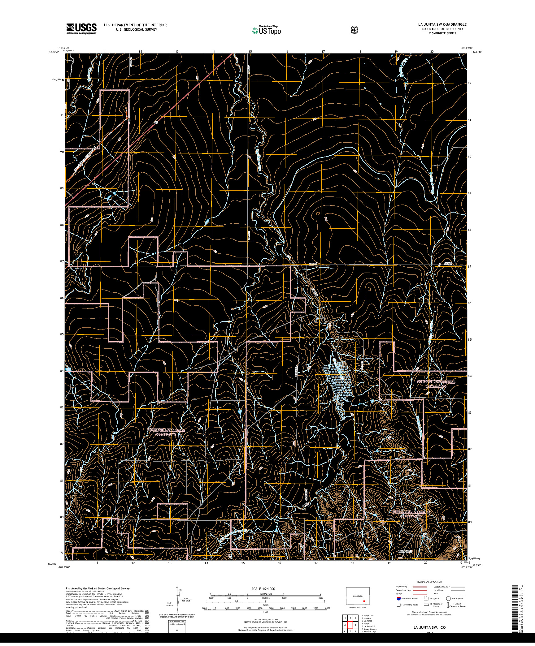 US TOPO 7.5-MINUTE MAP FOR LA JUNTA SW, CO