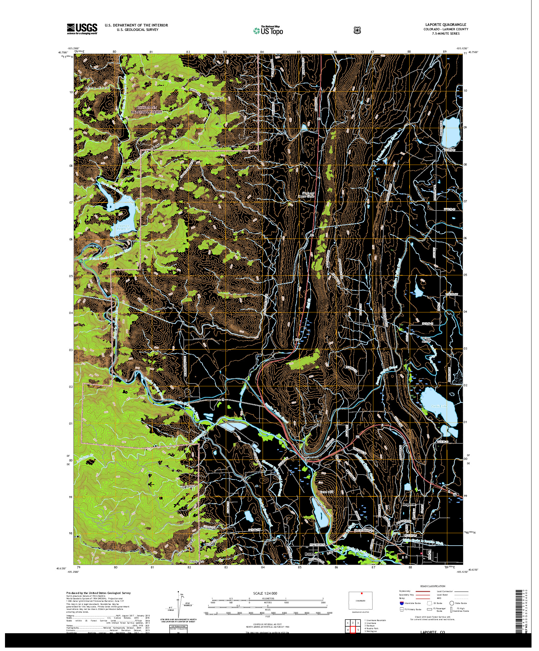 US TOPO 7.5-MINUTE MAP FOR LAPORTE, CO