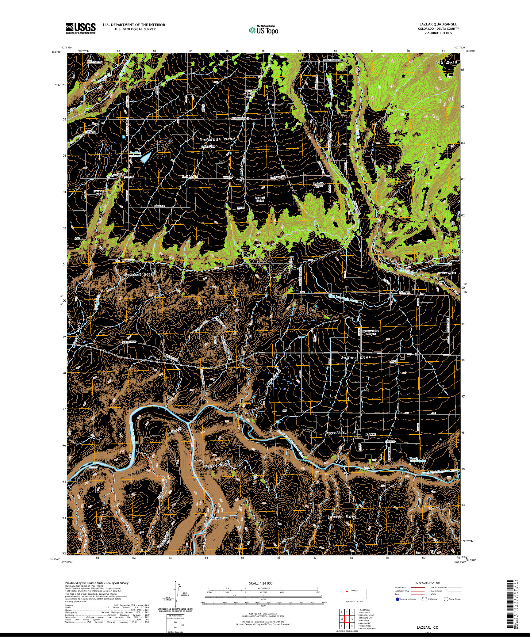 US TOPO 7.5-MINUTE MAP FOR LAZEAR, CO