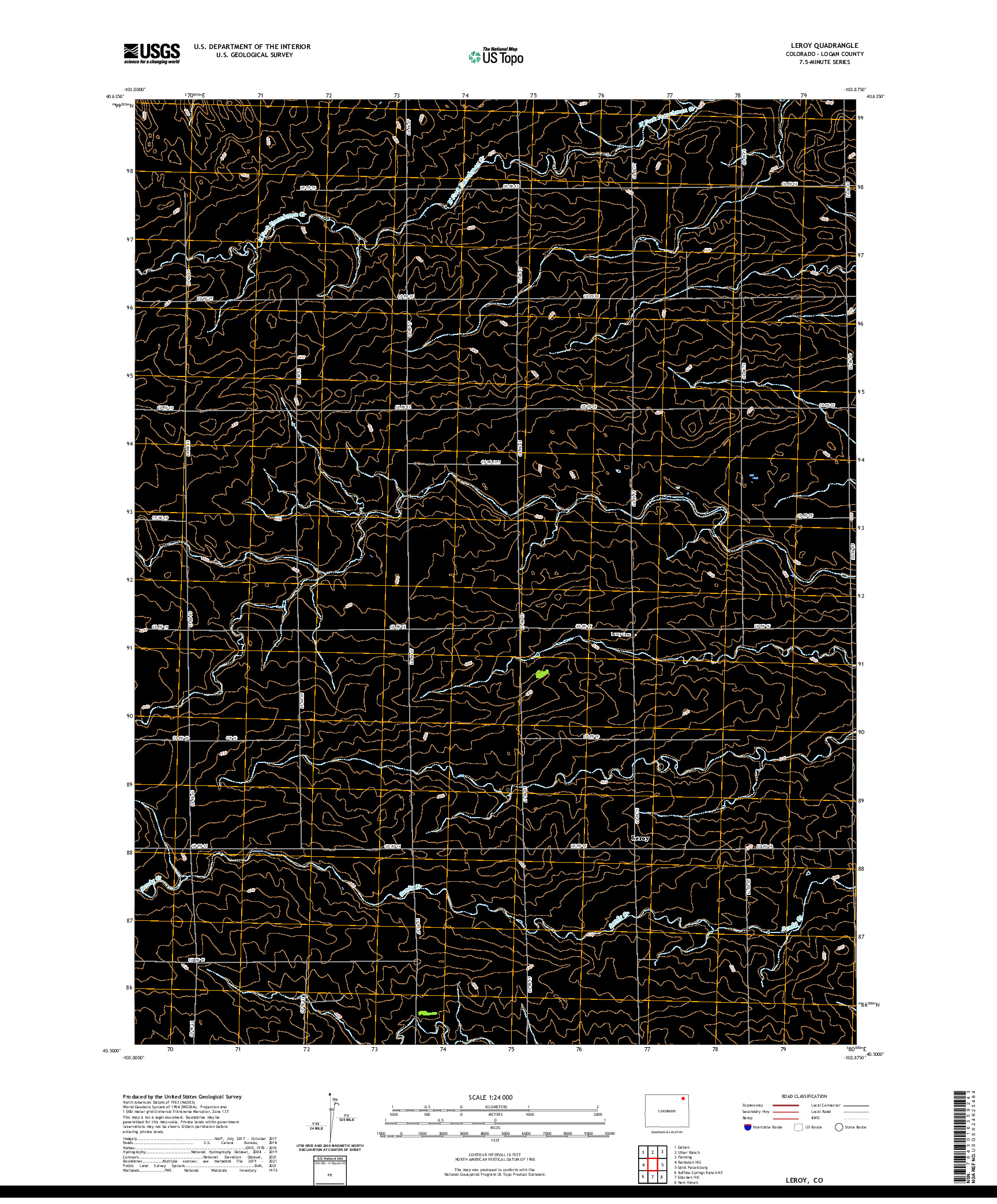 US TOPO 7.5-MINUTE MAP FOR LEROY, CO