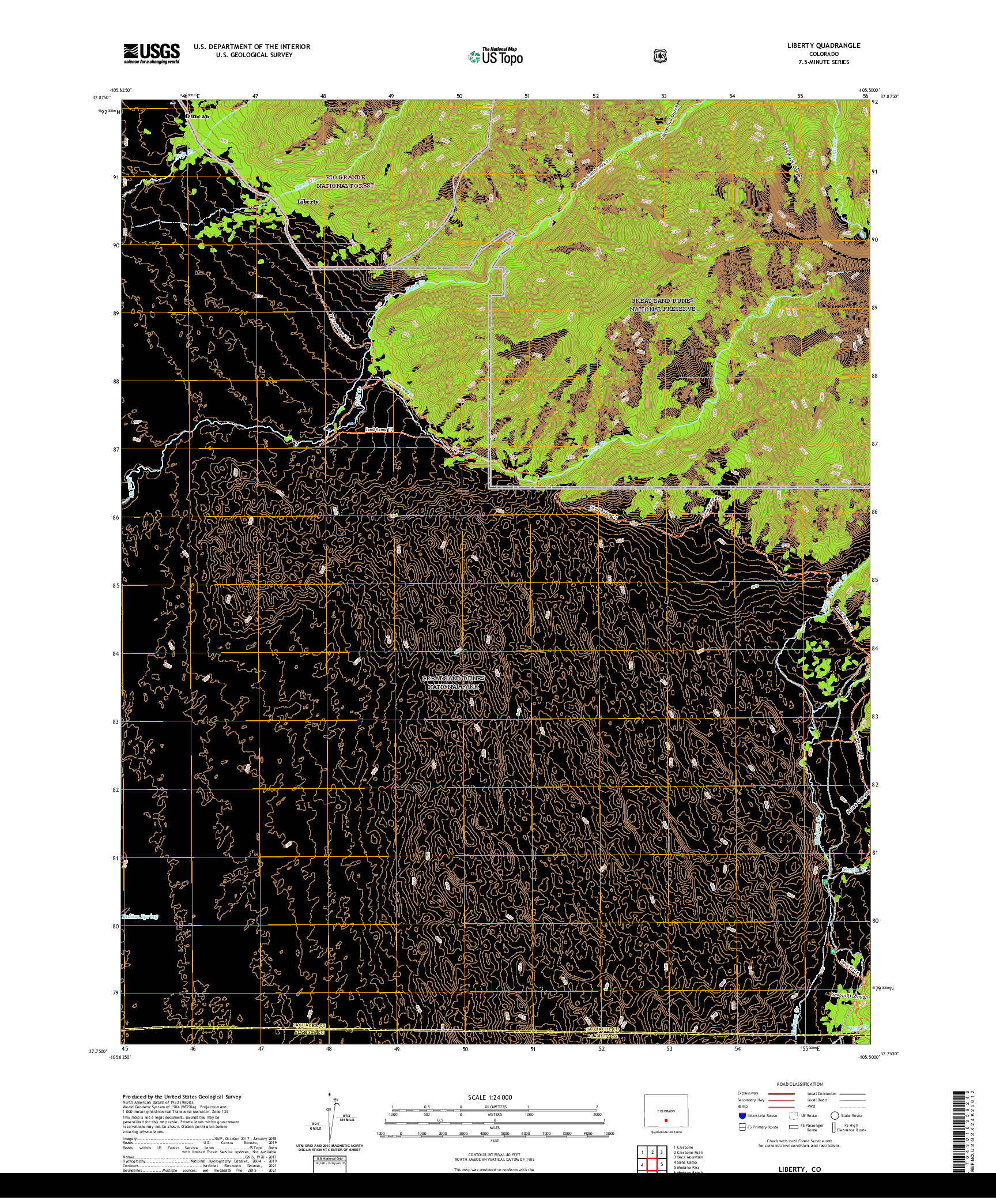 US TOPO 7.5-MINUTE MAP FOR LIBERTY, CO